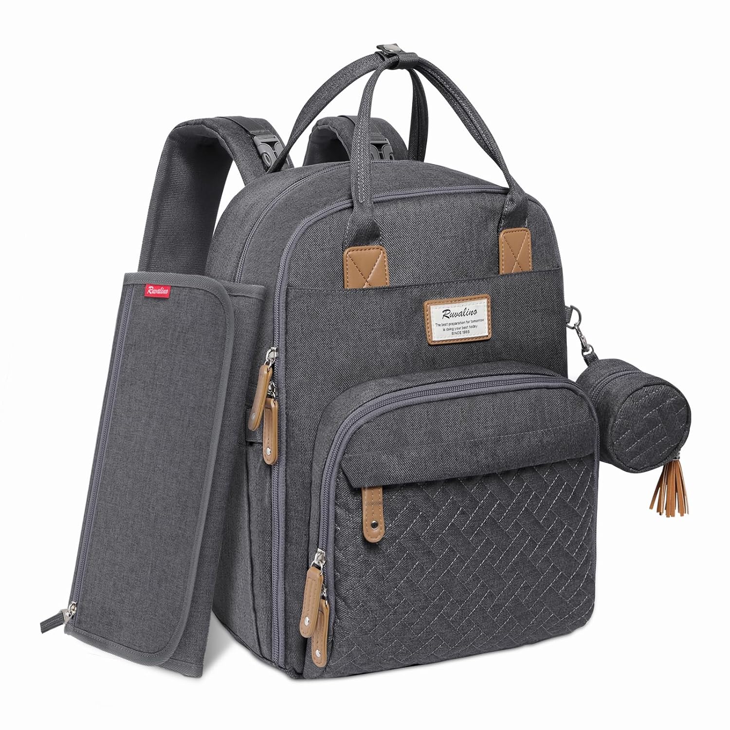 RUVALINO Diaper Bag Backpack, Multifunction Travel Pack Maternity Baby Changing...