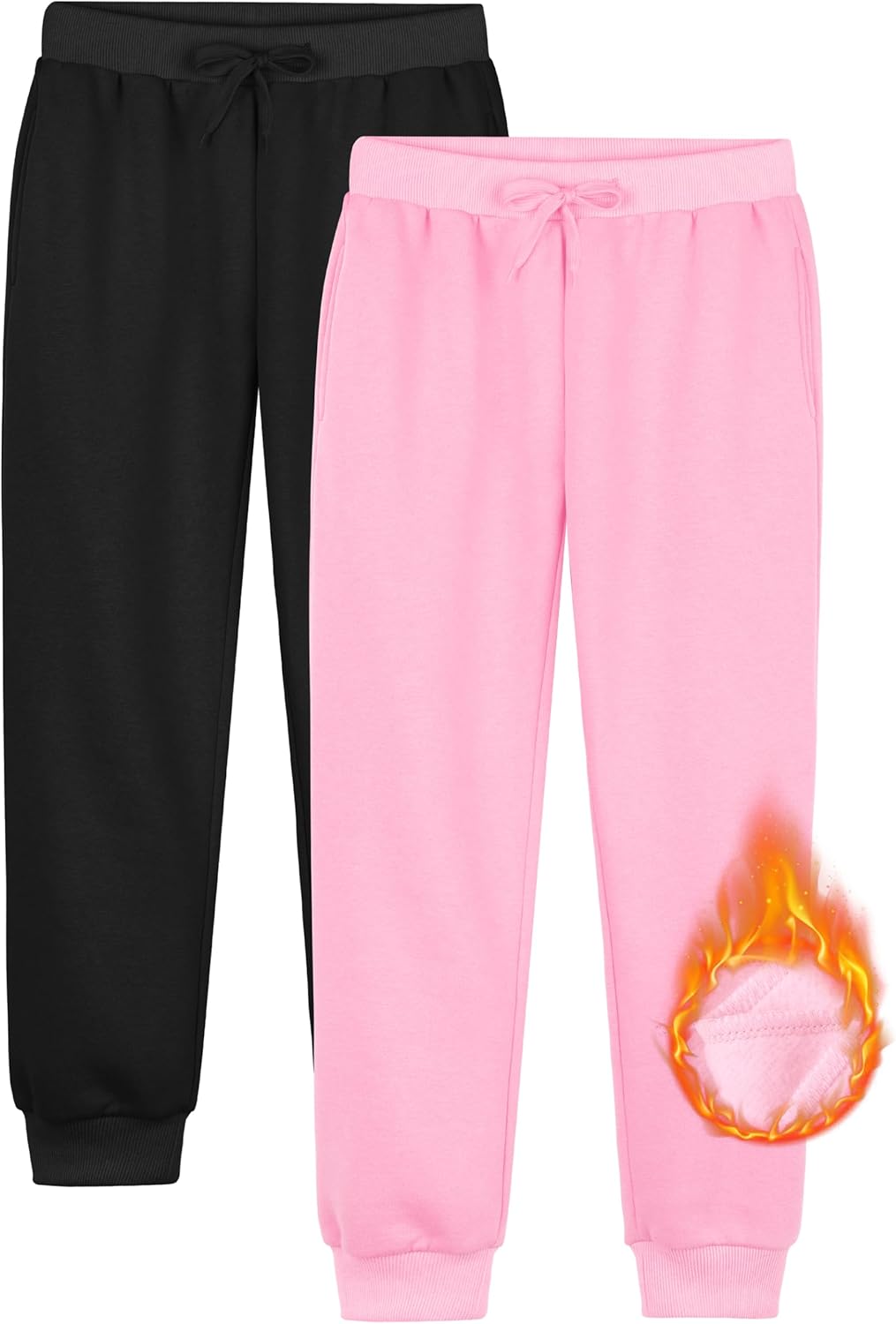 Resinta Girls Fleece Lined Sweatpants Youth Jogger Athletic Pants Kids Pull-On P...