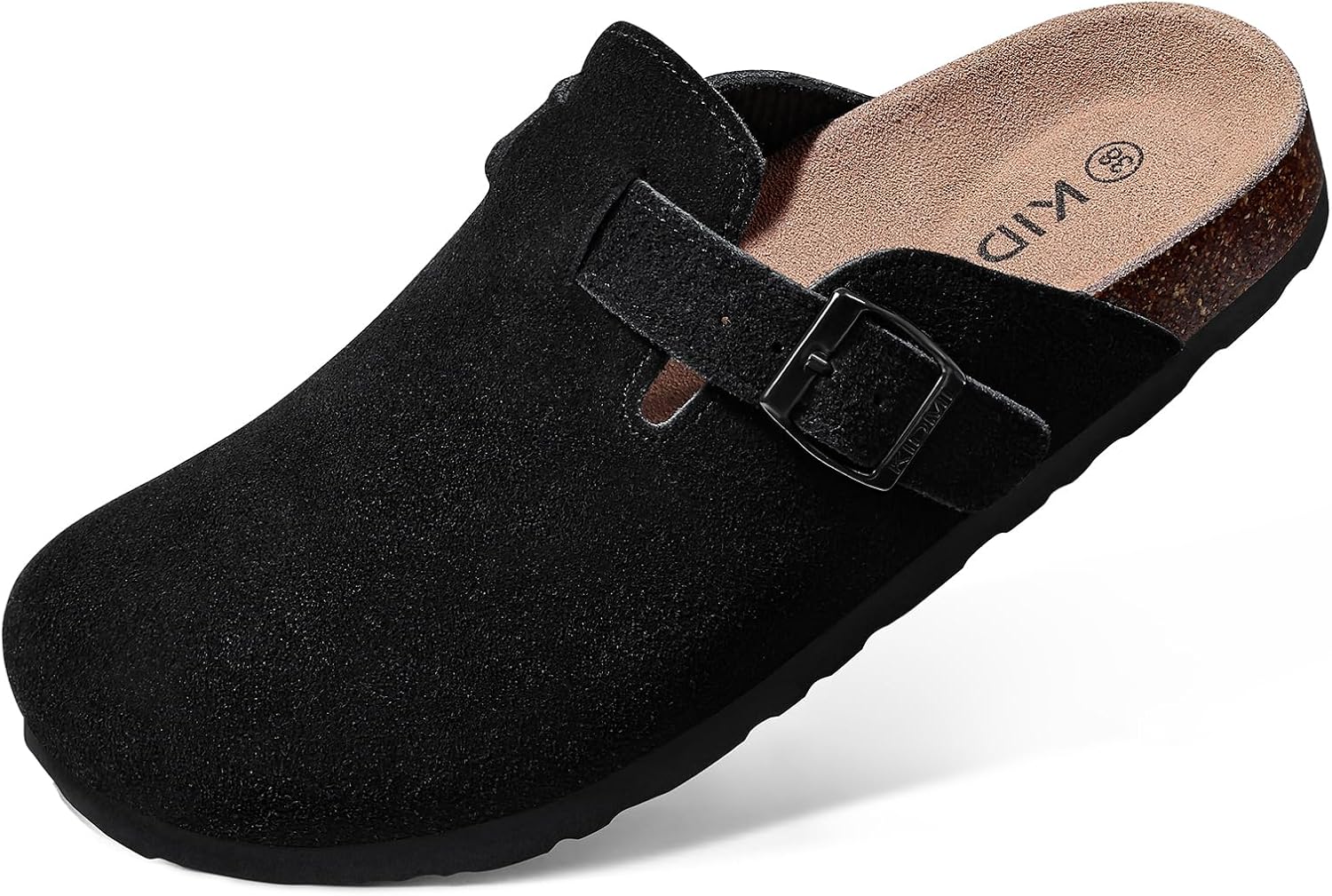 KIDMI Women's Suede Clogs Leather Mules Cork Footbed Sandals Potato Shoes with A...