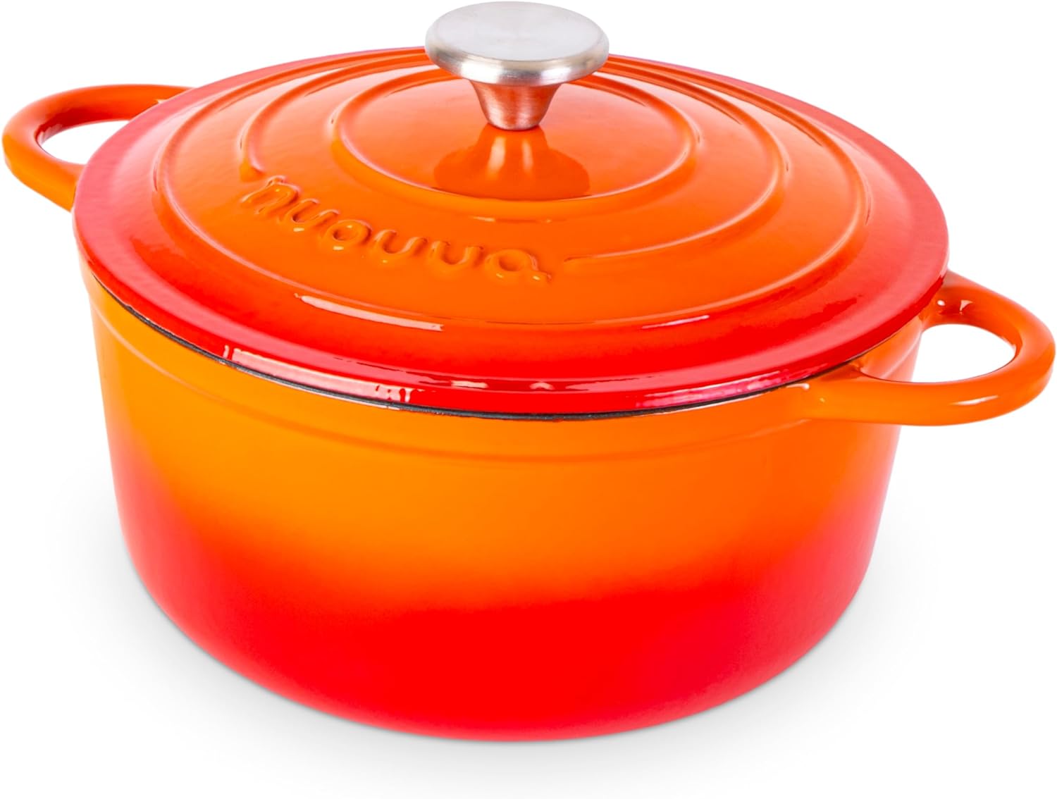 Cast Iron Pot with Lid – Non-Stick Ovenproof Enamelled Casserole Pot, Oven Safe...