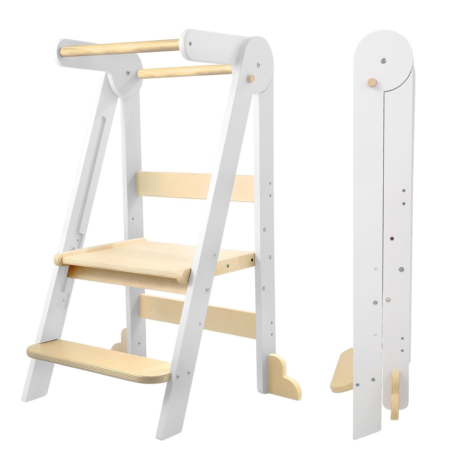Nordi Foldable Toddler Kitchen Tower, Kitchen Stool Helper, Standing Tower with...