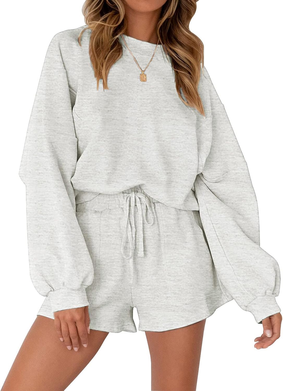 MEROKEETY Women's 2024 Fall Oversized Batwing Sleeve Lounge Sets Casual Top and...