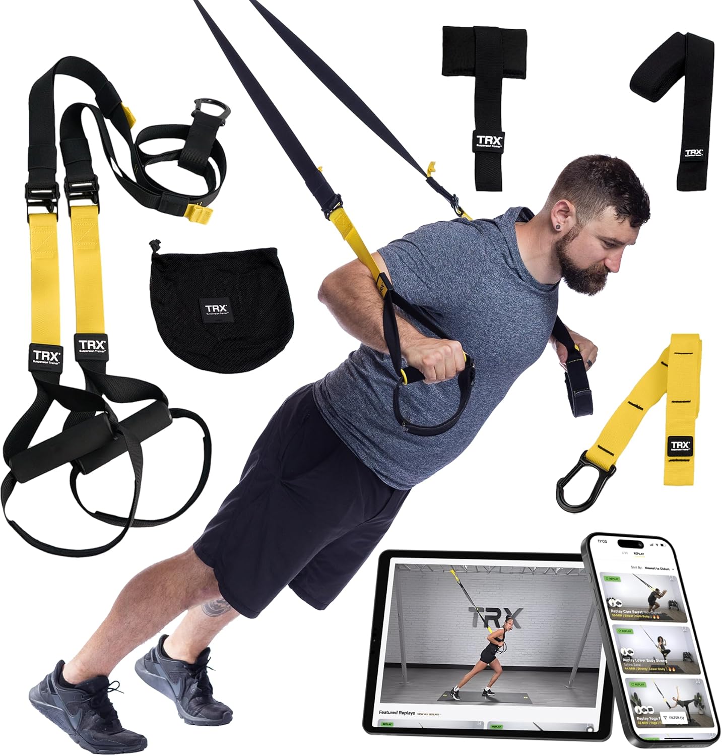 TRX All-in-One Suspension Training System for Weight Training, Cardio, Cross-Tra...