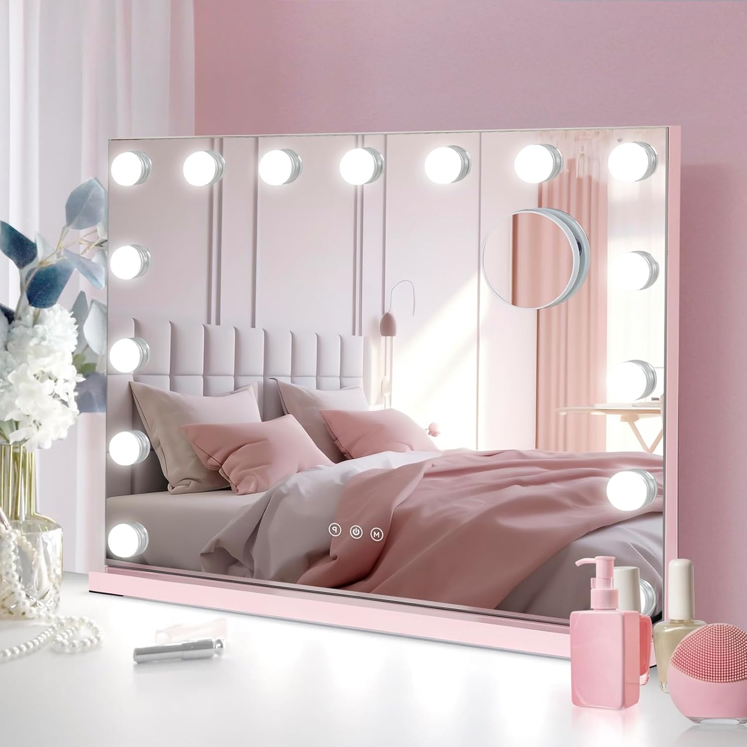YOURLITE Hollywood Vanity Mirror with Lights, 58×45cm Lighted Makeup Mirror with...