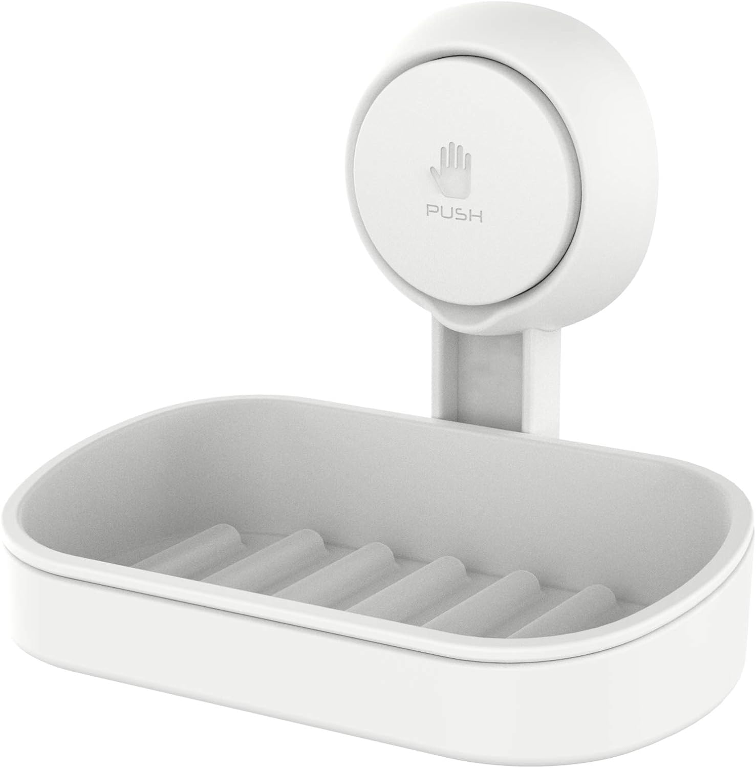 LEVERLOC Soap Dish Holder for Shower Suction Cup Wall Mounted Self Draining NO-D...