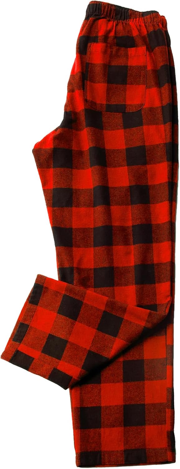 LAPASA Men's Pajama Pants Cotton Flannel Plaid Lounge Fleece Warm Sleepwear Pant...