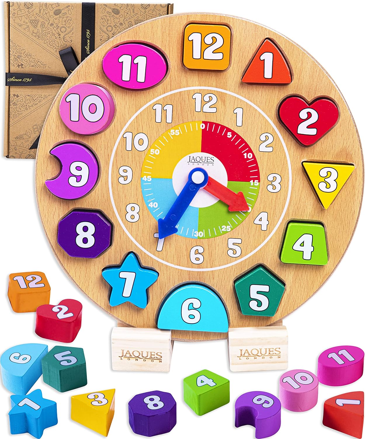 Jaques of London | Montessori Toys for 1 Year Old | Wooden Toy Teaching Clock |...