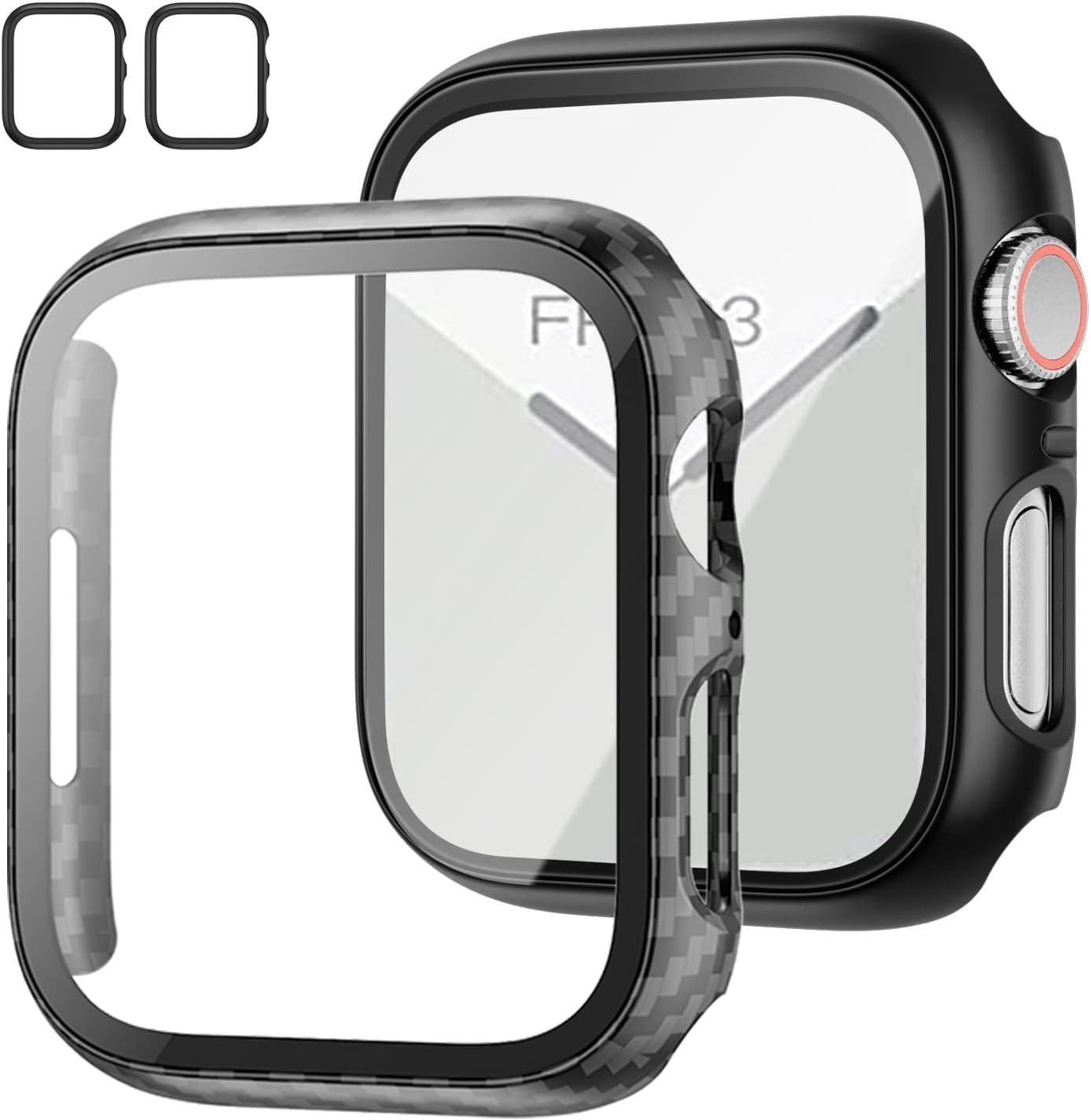 2 Pack Case with Tempered Glass Screen Protector for Apple Watch Series 6/5/4/SE...