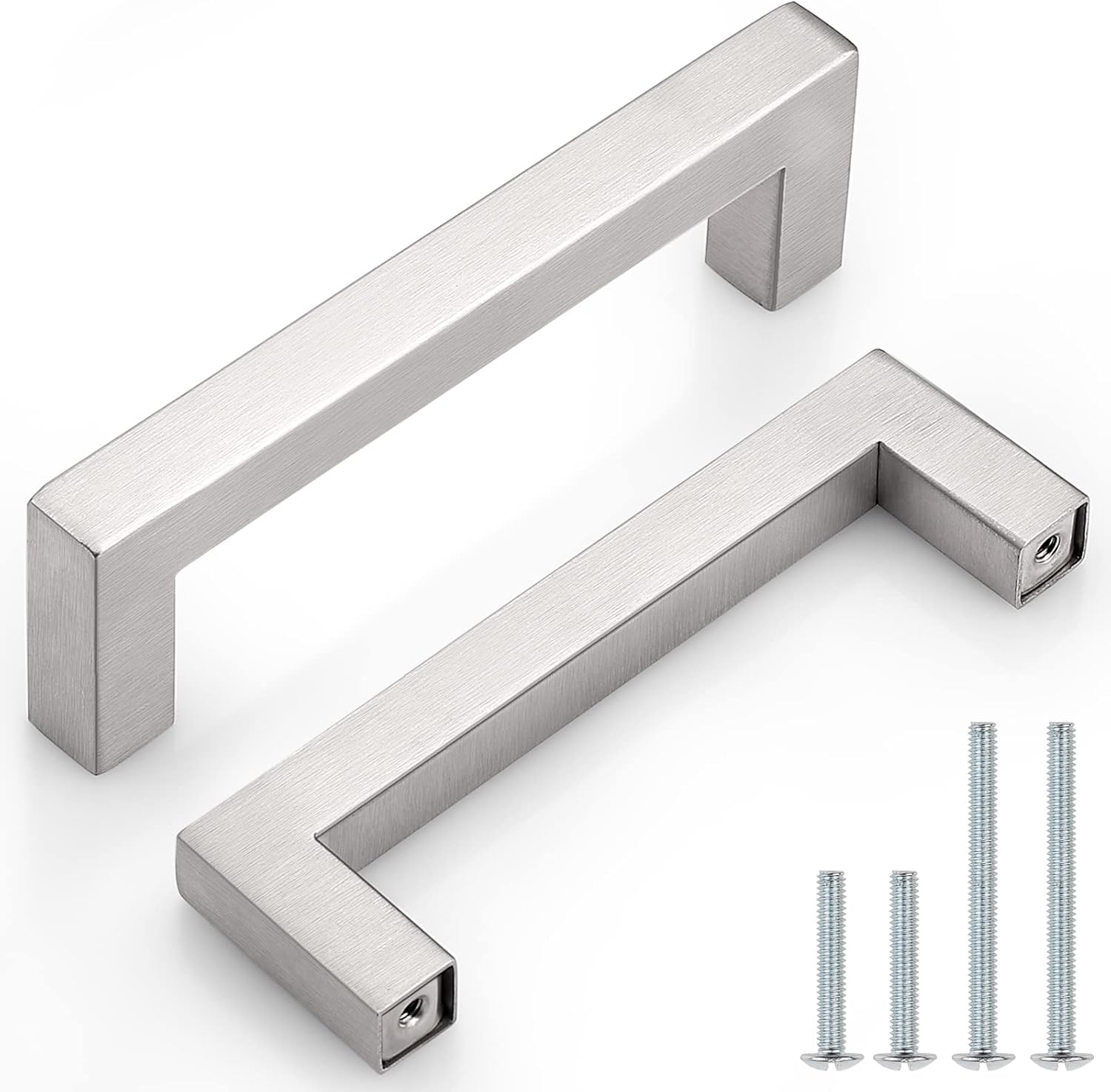 Probrico 5 Pack|4 Inch Square Cabinet Handles Stainless Steel Pulls, Euro T Bar...