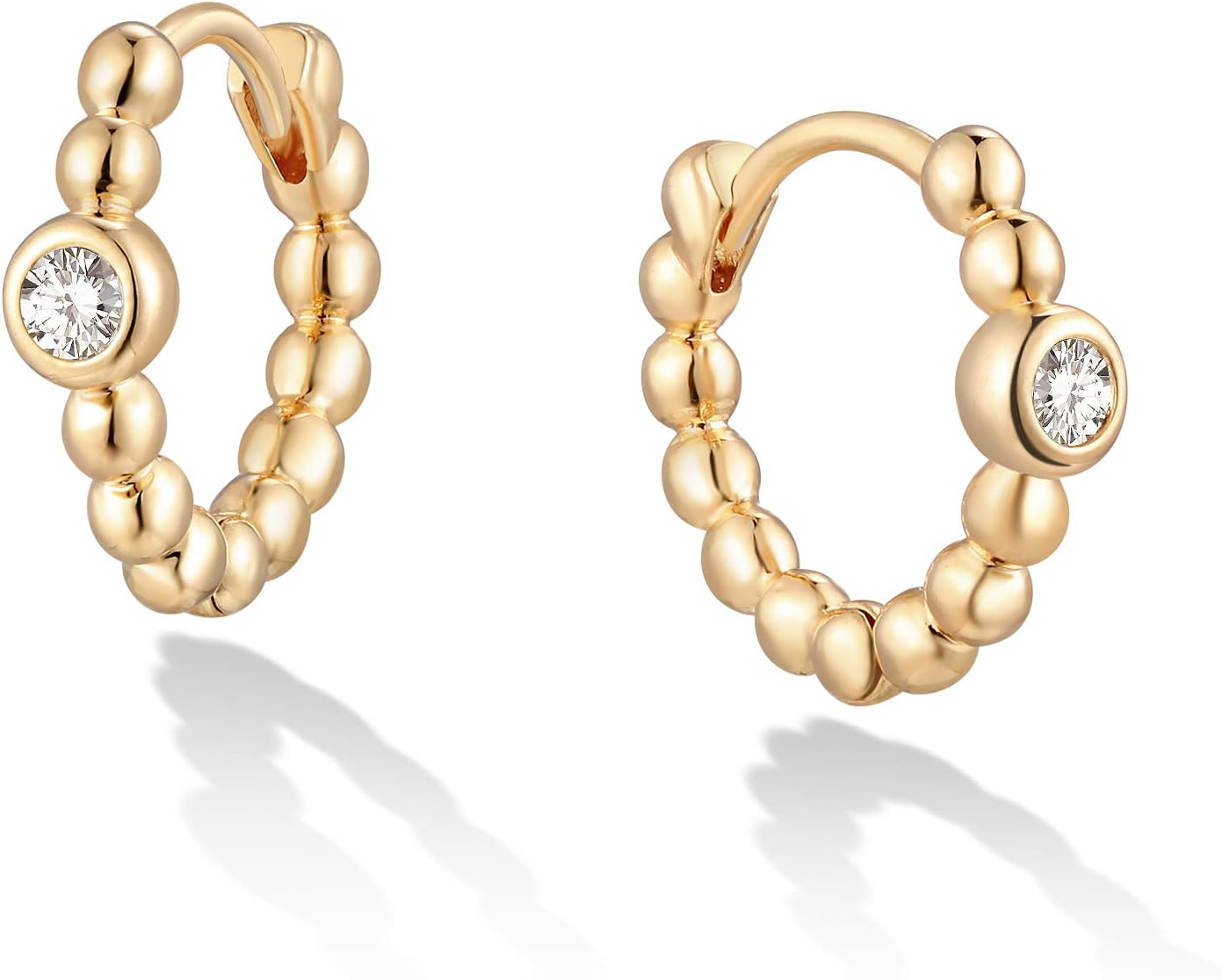 LOYATA Gold Huggie Hoop Earrings 14K Gold Plated Dainty Small Simple Hypoallerge...