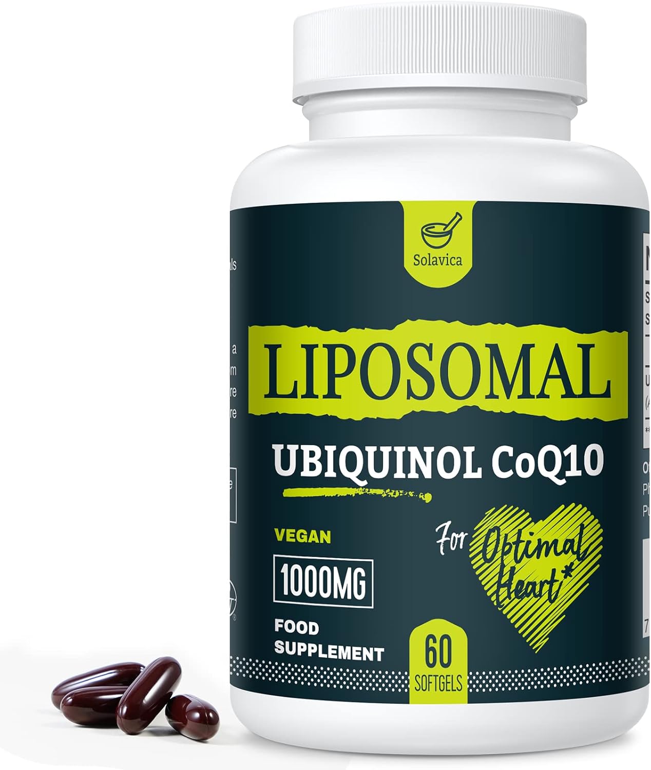 Liposomal Ubiquinol Vegan CoQ10 1000 mg, High Bioavailability (The Active Form o...