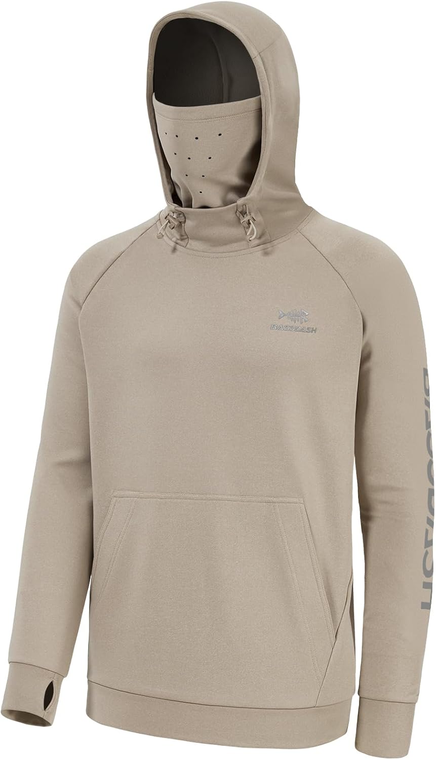 BASSDASH Men’s Fishing Fleece Hoodie with Neck Gaiter Water Resistant Performanc...