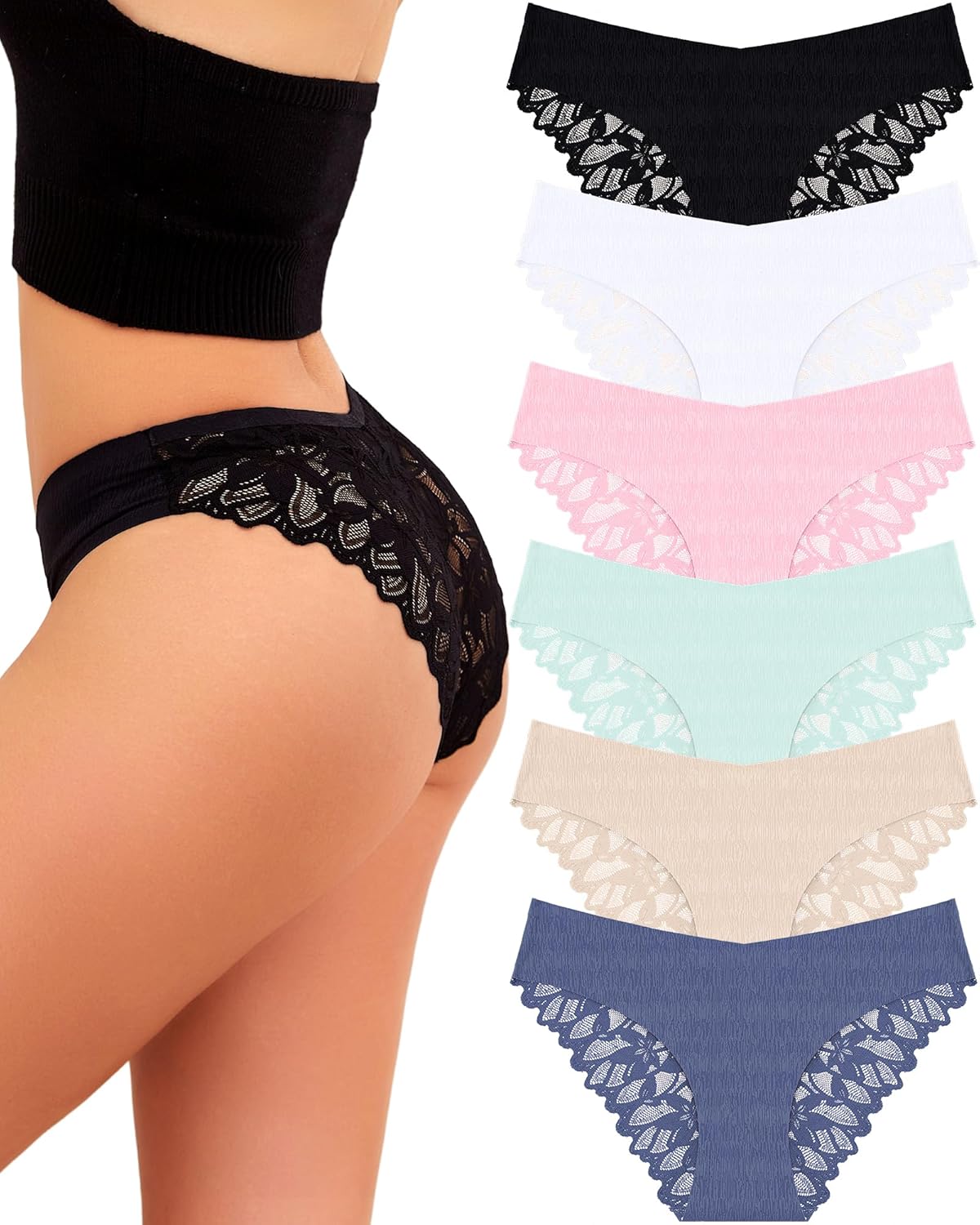UNDER THE SEA Sexy Underwear for Women Seamless Soft Lace Hipster Ladies No Show...
