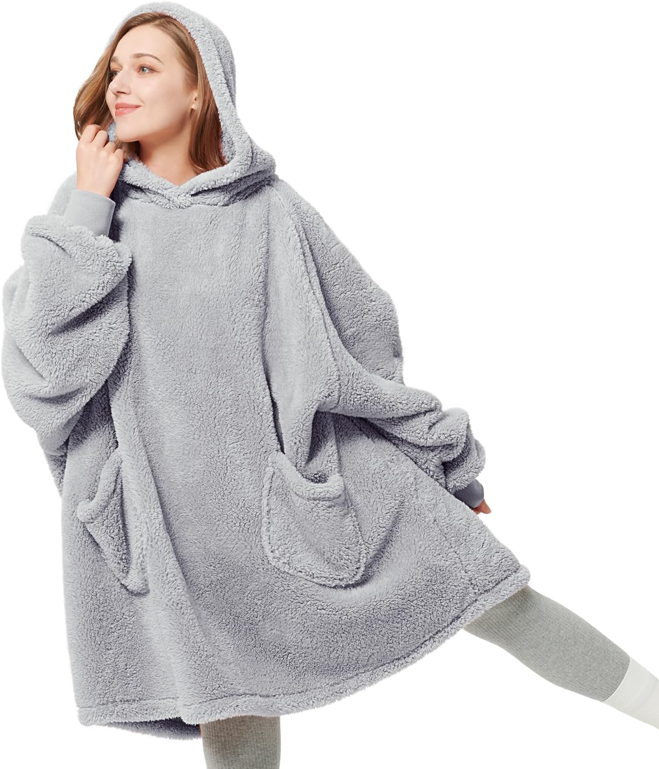 Bedsure Wearable Blanket Hoodie Gifts for Women - Cozy Sherpa Hoodie Blanket for...
