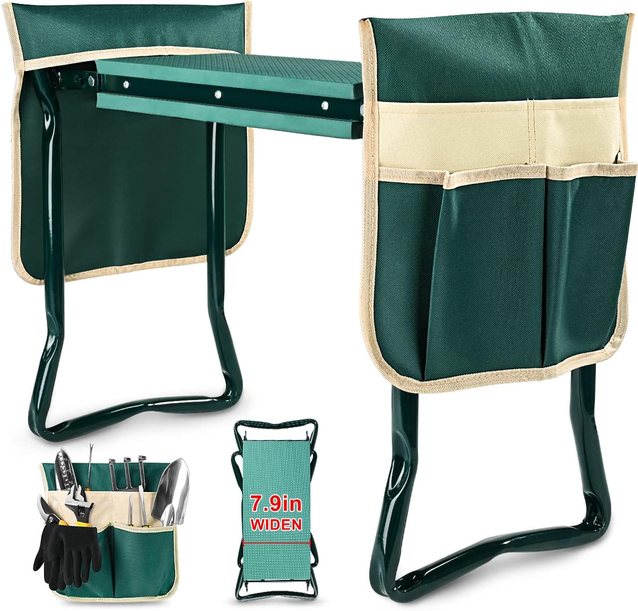 KVR Upgraded Garden Kneeler and Seat with Thicken & Widen Soft Kneeling Pad,Heav...
