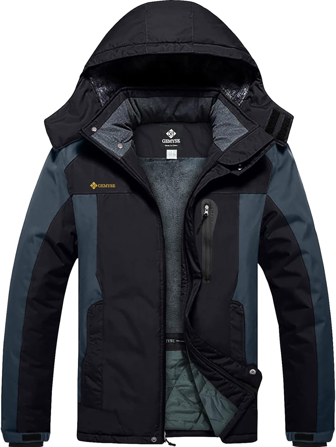 GEMYSE Men's Mountain Waterproof Ski Jacket Windproof Fleece Outdoor Winter Coat...