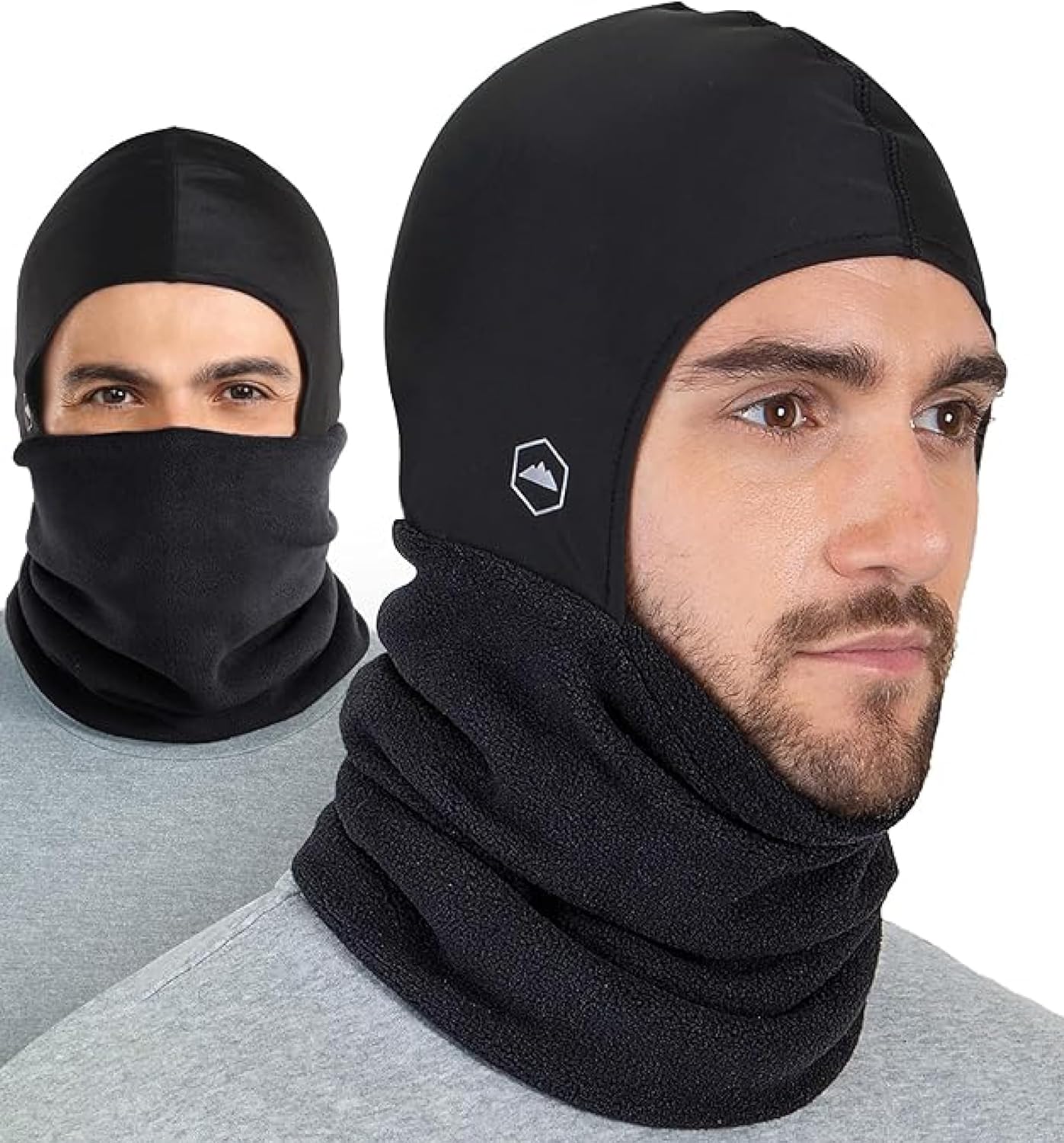 Robust neck warmer with headgear Black With Helmet Lining | Balaclava Style
