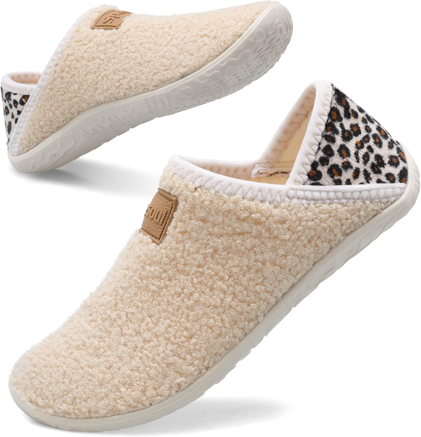 Spesoul Fuzzy House Slippers for Women Men Indoor Closed Back Lightweight Cozy F...