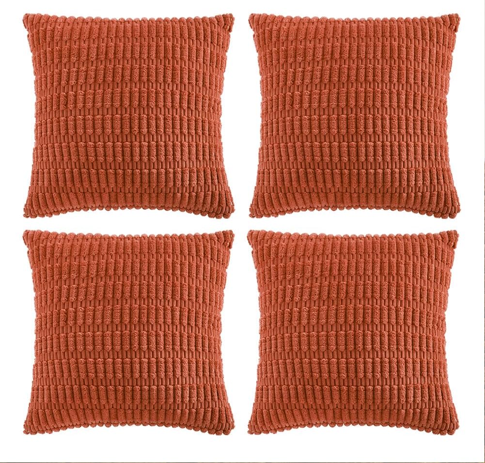 Fancy Homi 4 Packs Boho Burnt Orange Fall Decorative Throw Pillow Covers 24x24 I...