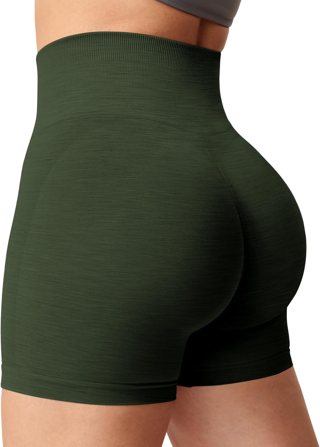 YEOREO Women Seamless Scrunch Workout Shorts High Waisted Intensify Running Gym...