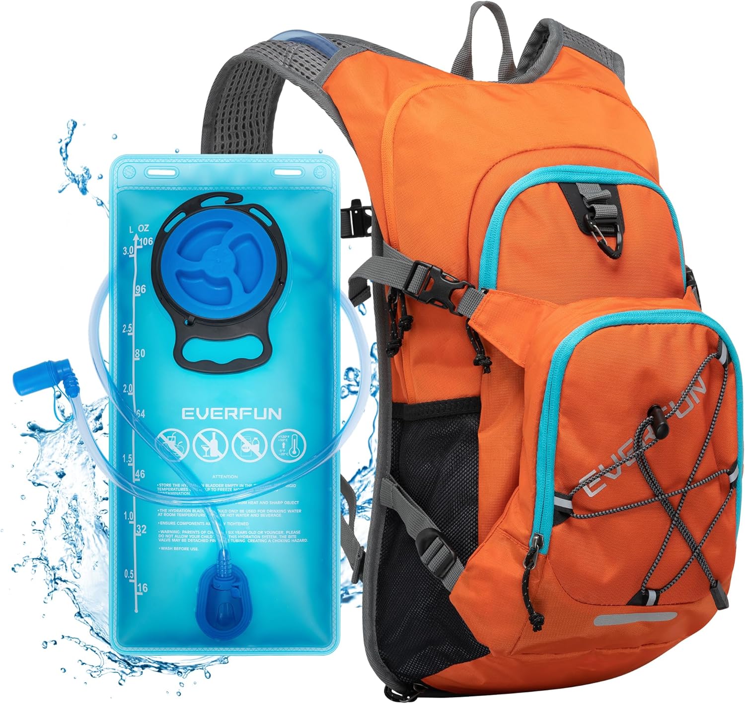 Everfun Hydration Backpack 18L with Water Bladder 2L/3L Hiking Water Backpack Wo...