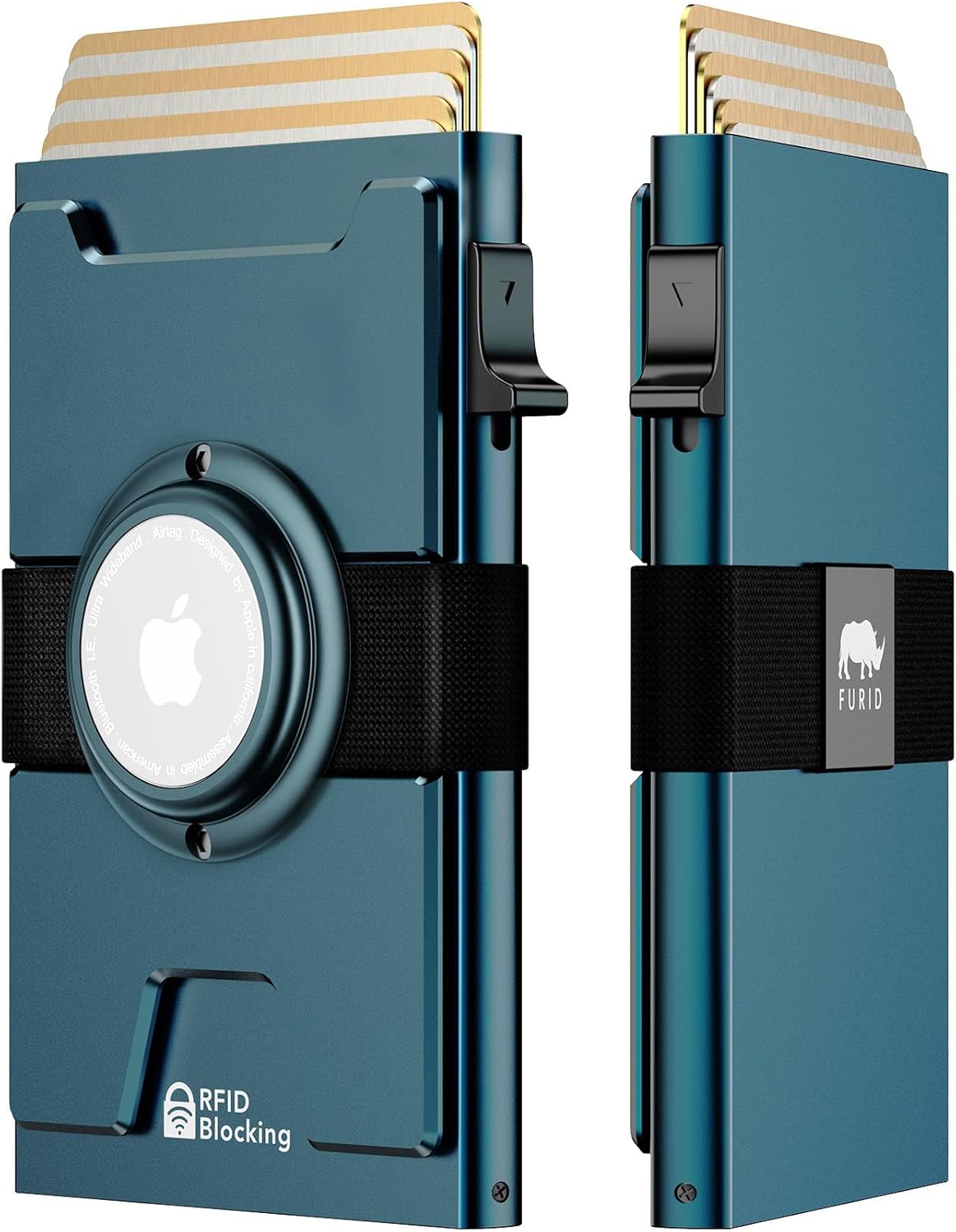 furid Smart Airtag Wallet Men: Metal Wallet with Airtag Holder - Apple Air Tag W...