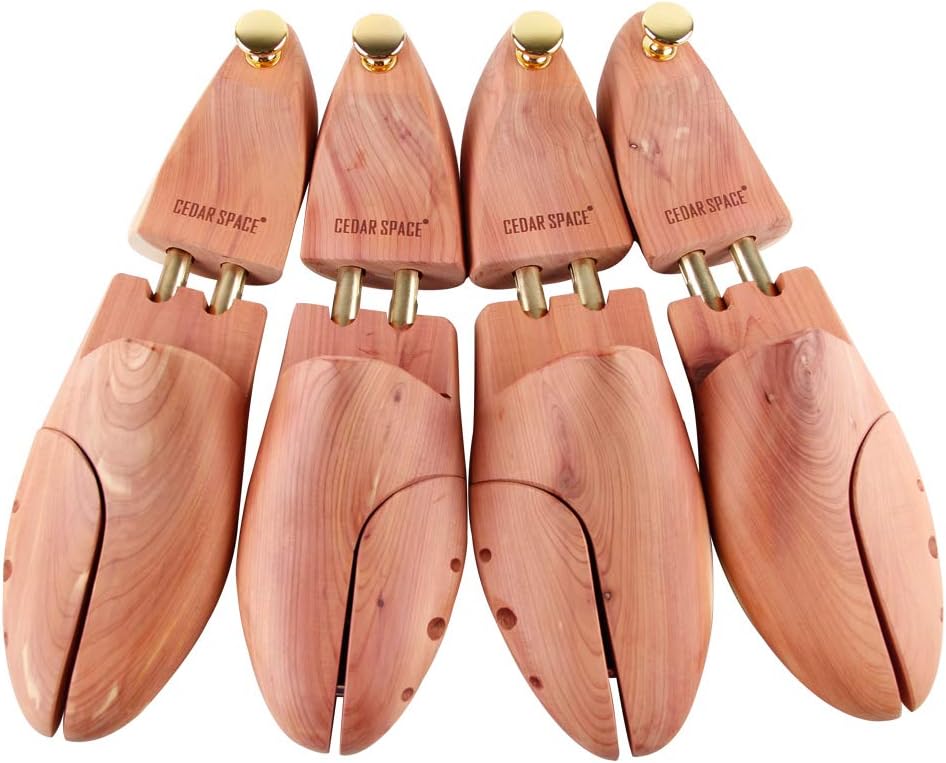 Cedar Space Cedar Shoe Trees for Men, 7.5-14 Sizes Cedar Shoe Trees, 2 Pairs Woo...