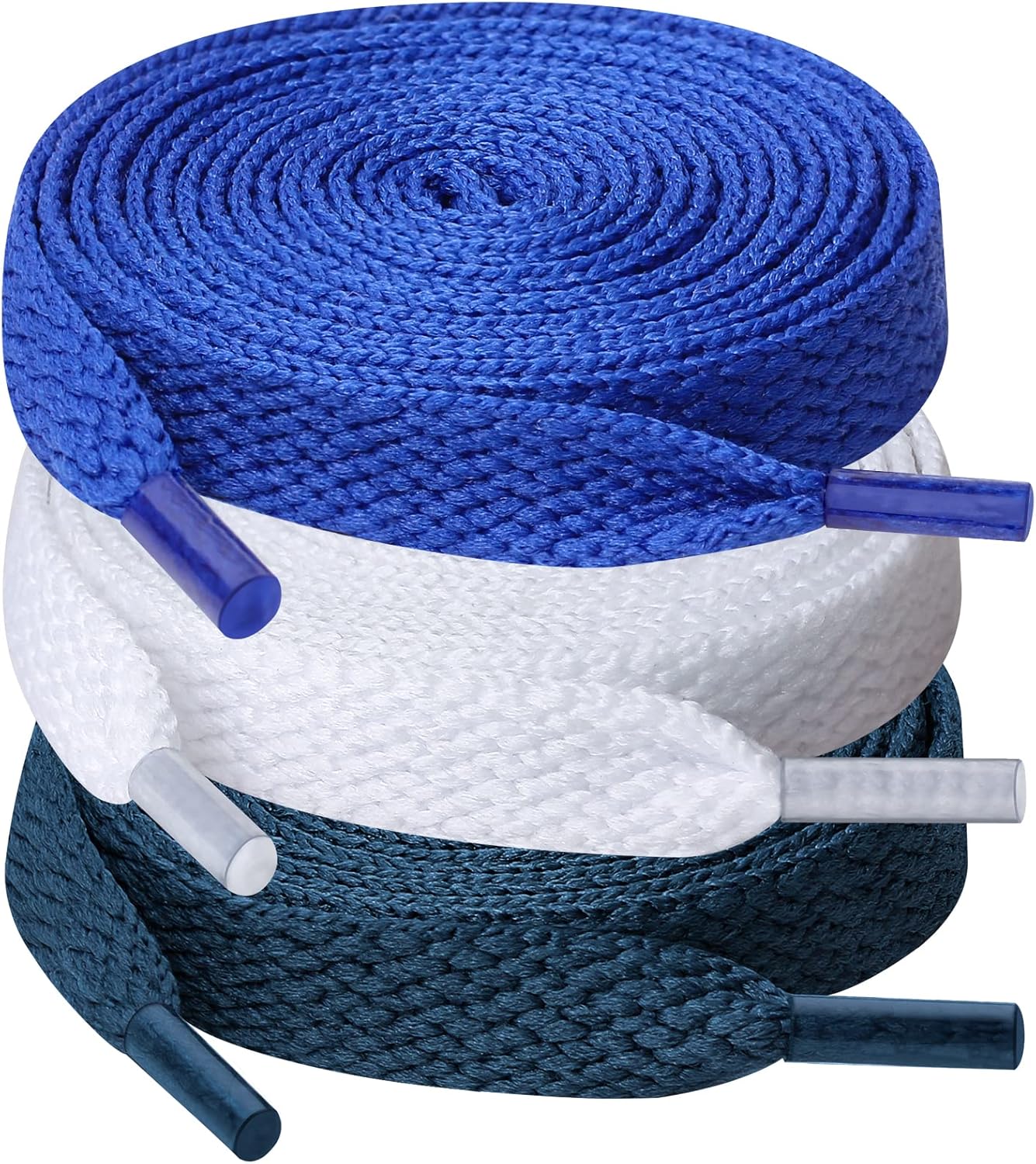 UpUGo 3 Pair Flat Shoe laces, 5/16" Wide Shoelaces for Athletic Running Sneakers...