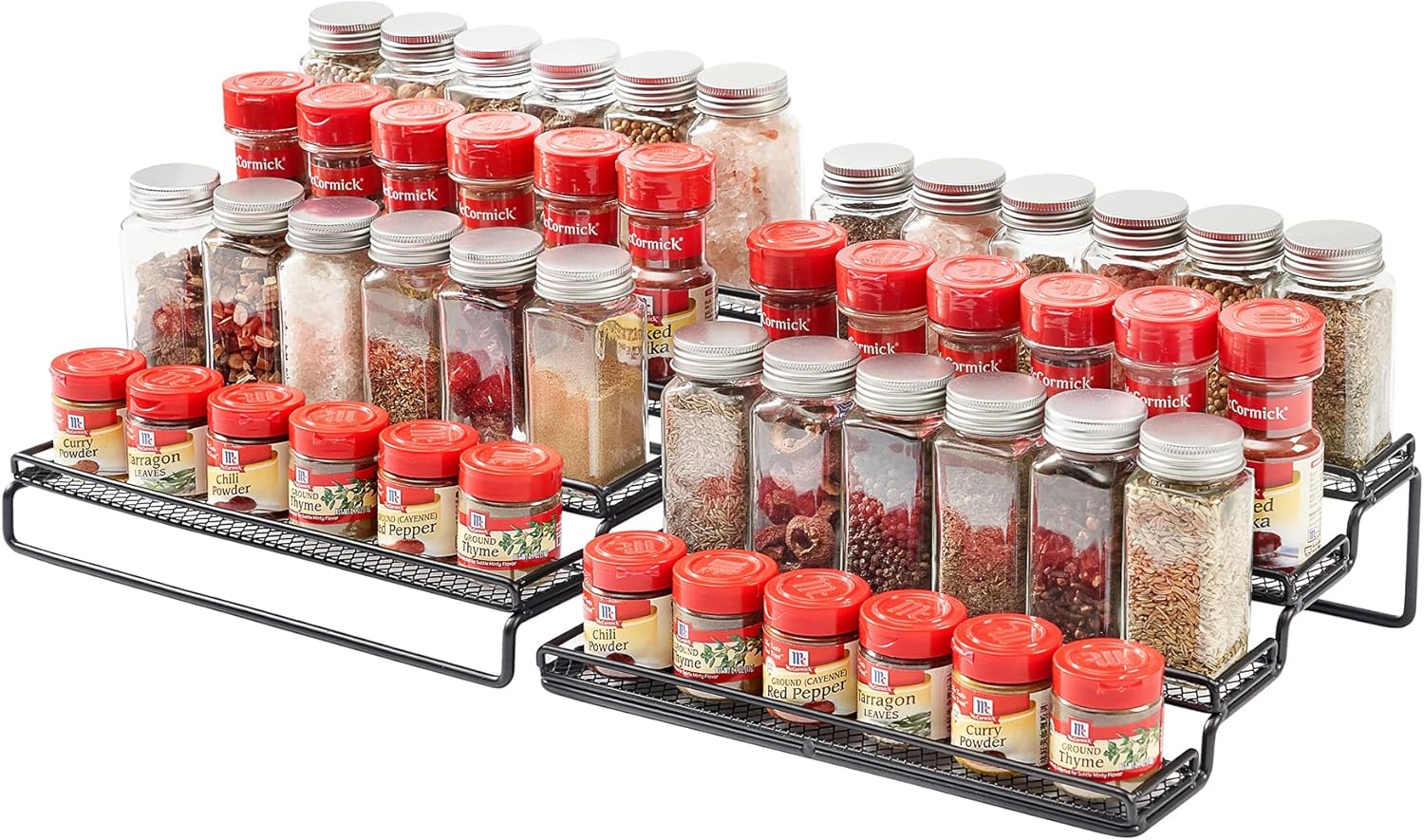GONGSHI Spice Rack Organizer for Cabinet, Pantry and Countertop, 4 Tier Expandab...