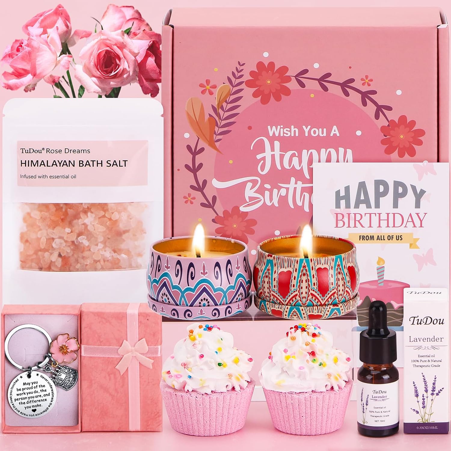 Birthday Pamper Gifts for Women, Happy Birthday Hampers Relaxation Self Care Pac...