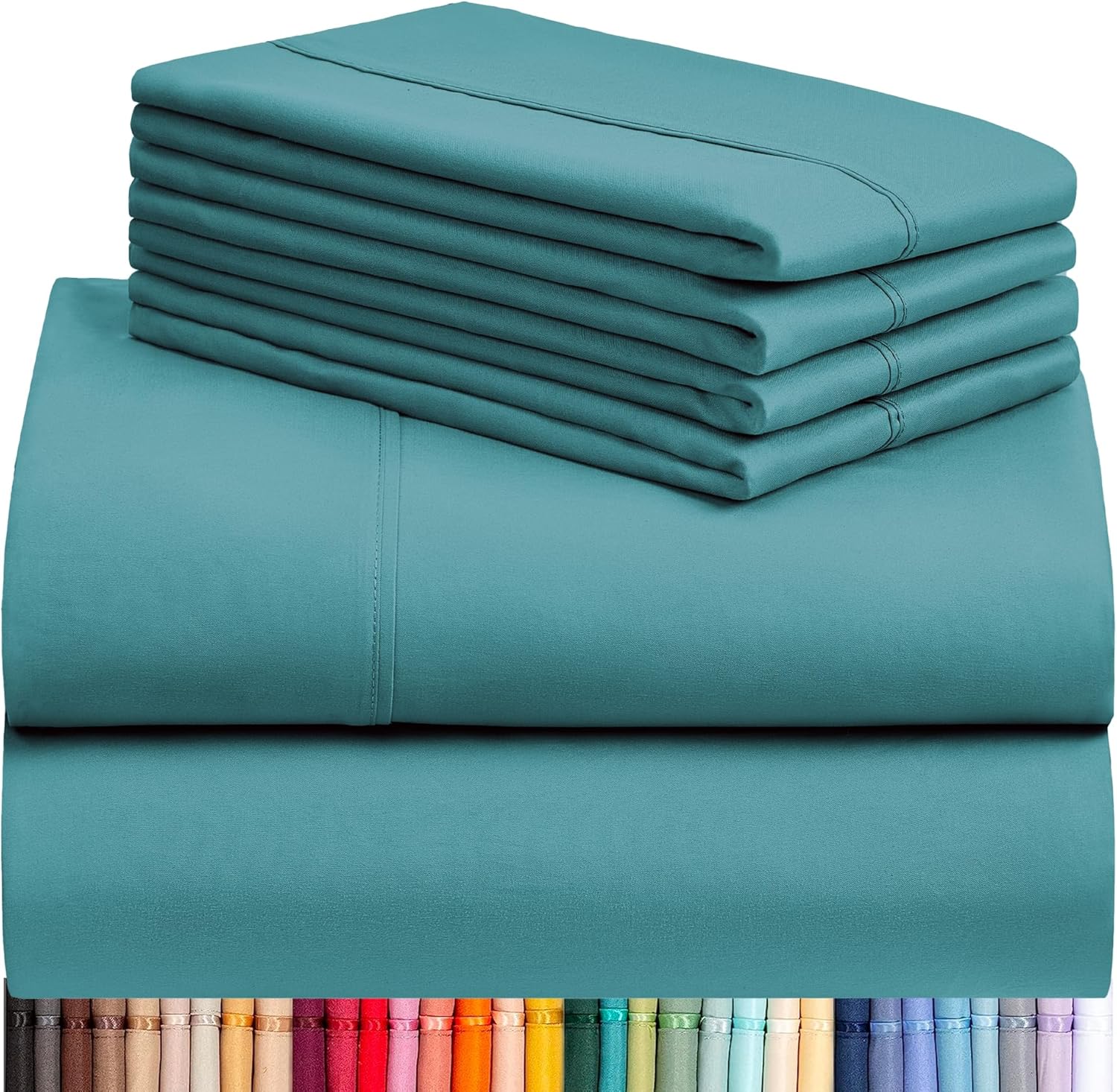 LuxClub 6 PC Queen Sheet Set, Breathable Luxury Bed Sheets, Deep Pockets 18" Eco...