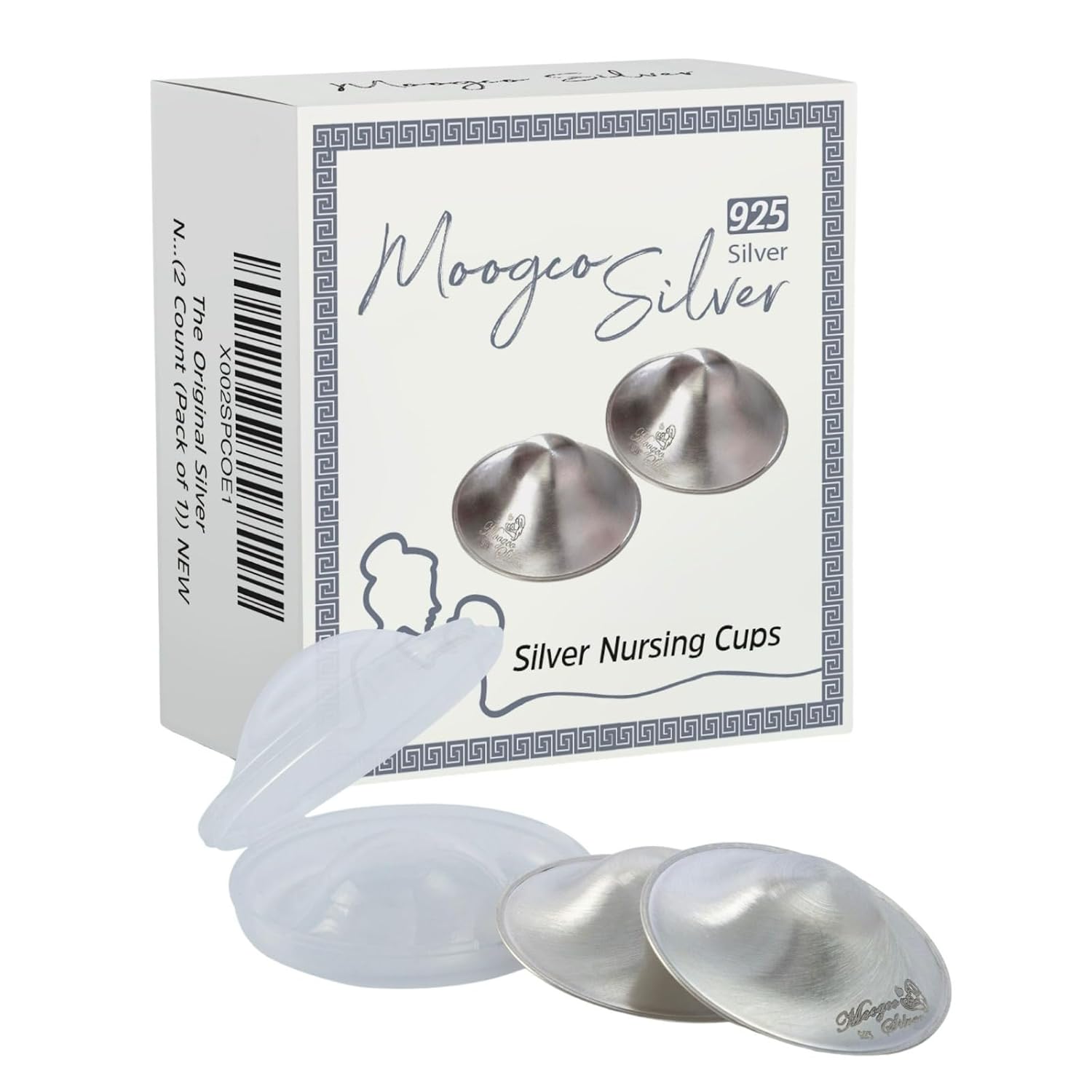 Moogco The Original Silver Nursing Cups - Nipple Shields for Nursing Newborn - B...