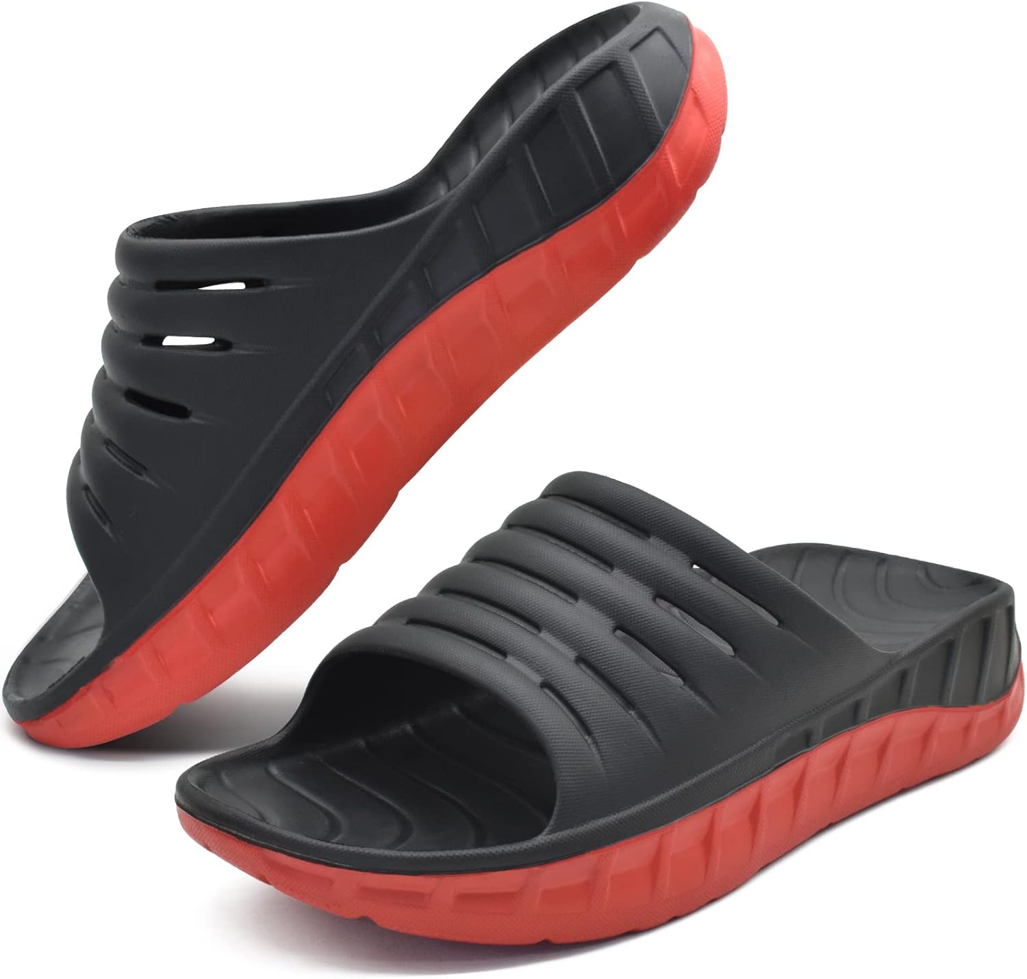 GPOS Mens Sport Recovery Sandals Plantar Fasciitis Thick Cushion Slides Sandals...
