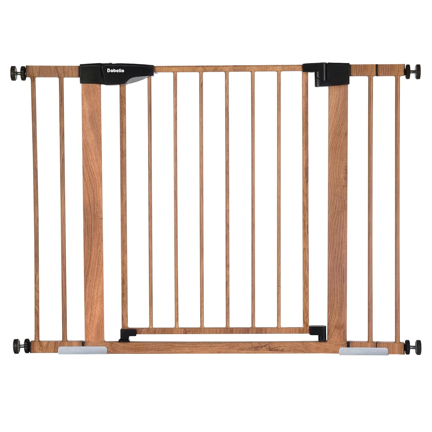 Mom's Choice Award Winner-BABELIO 26-40" Metal Baby Gate with Wood Pattern, Easy...