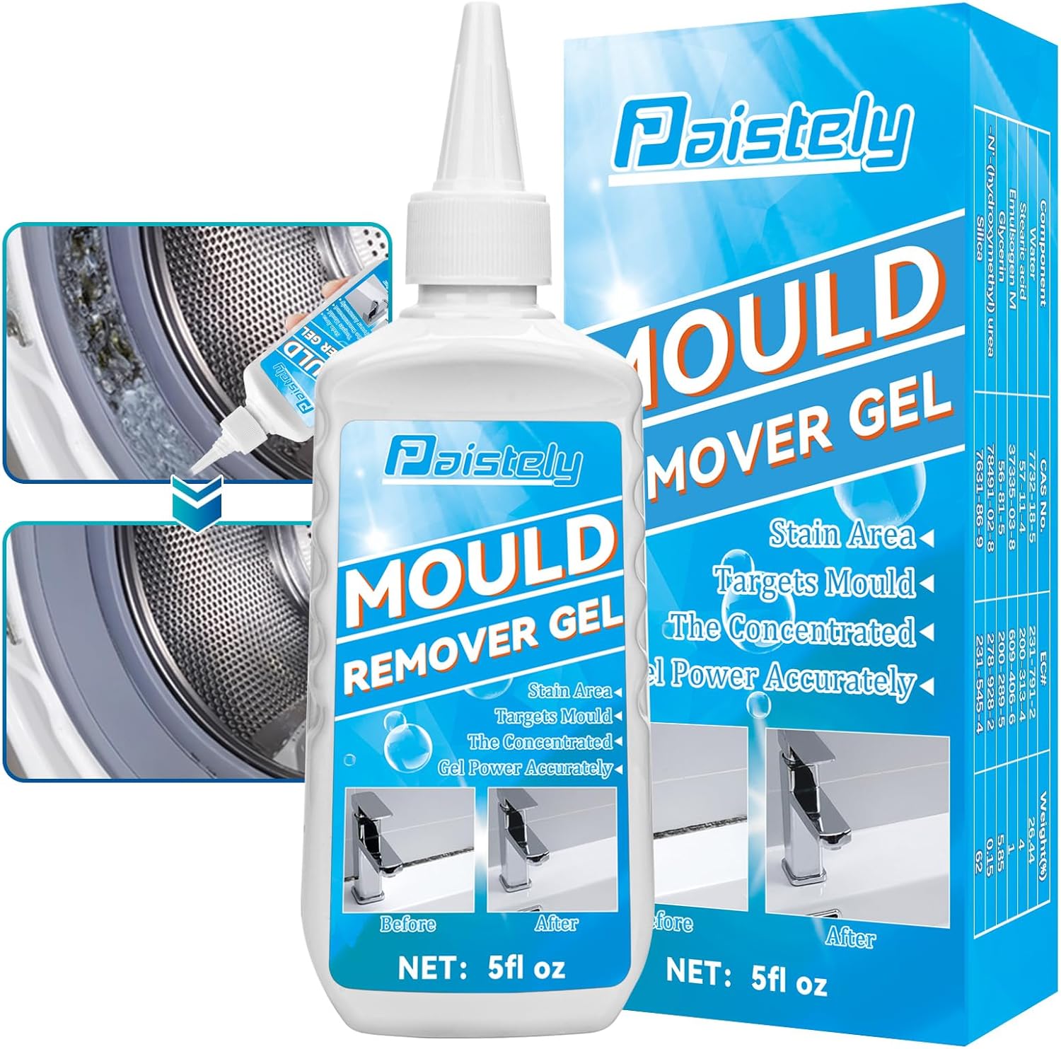 Mould Remover Gel, Deep Mould Cleaner Gel, 140g Large Capacity Mould Remover, Ho...