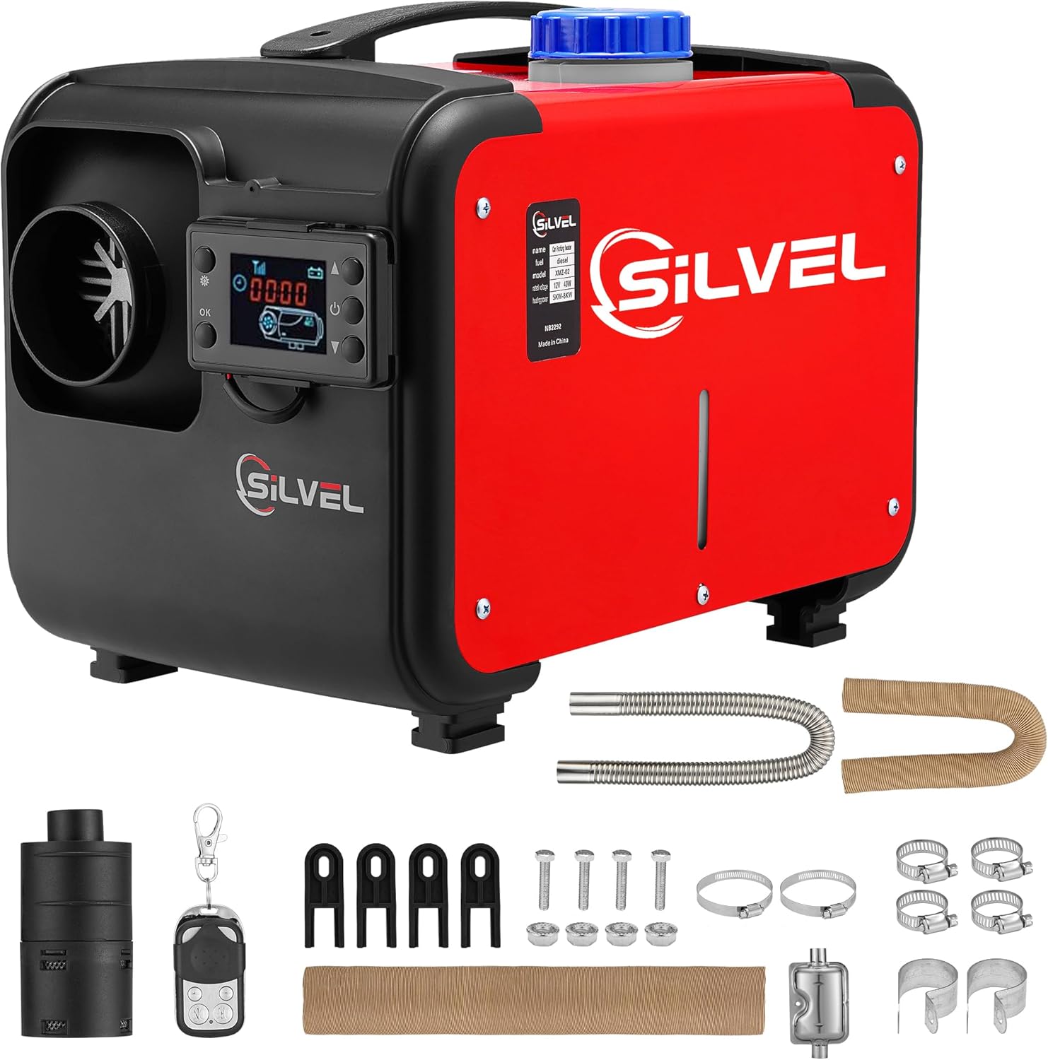 SILVEL Diesel Heater, 8KW 12V Diesel Heater with 5L Tank, All in One Diesel Air...