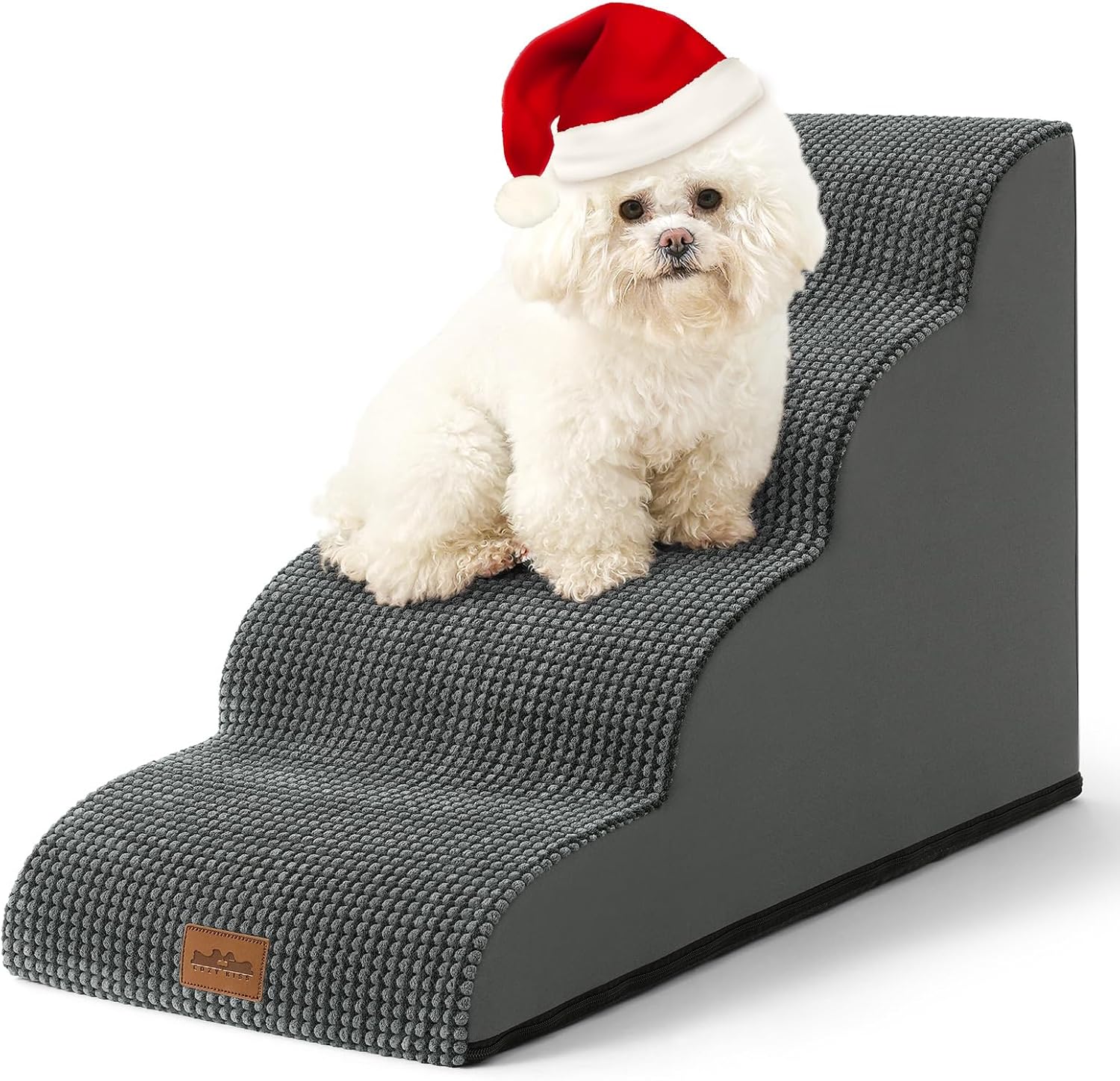 Dog Stairs for Small Dogs 19.7" H, Pet Step with Leakproof Cover, High Density F...