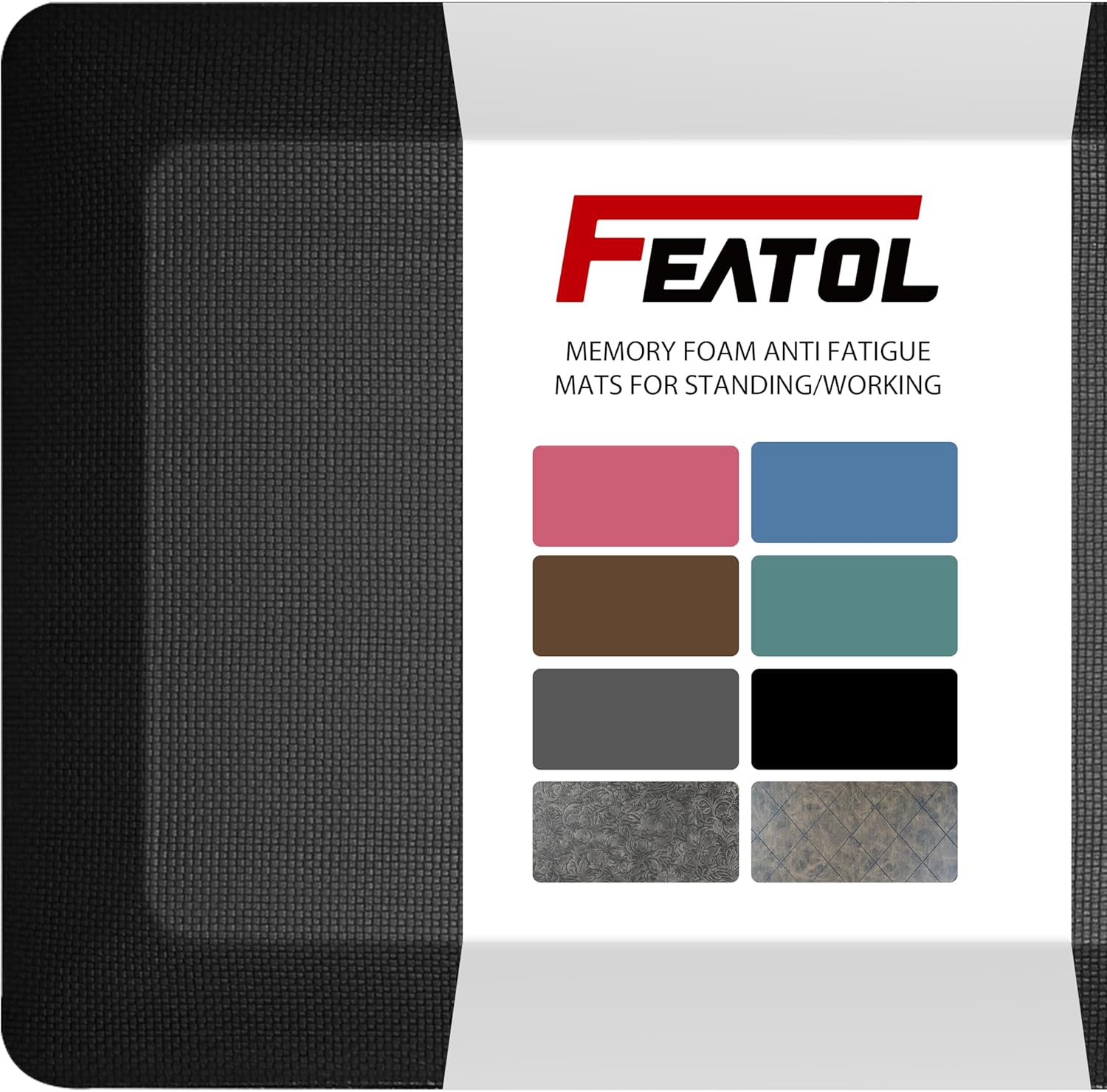 Anti Fatigue Mat Kitchen Floor Mat, FEATOL Standing Desk Mat Foam Cushioned Anti...