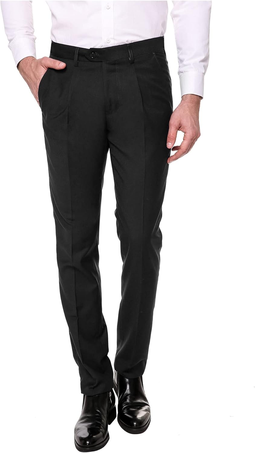 COOFANDY Men's Classic Fit Flat Front Dress Pants No Iron Premium Casual Pants E...