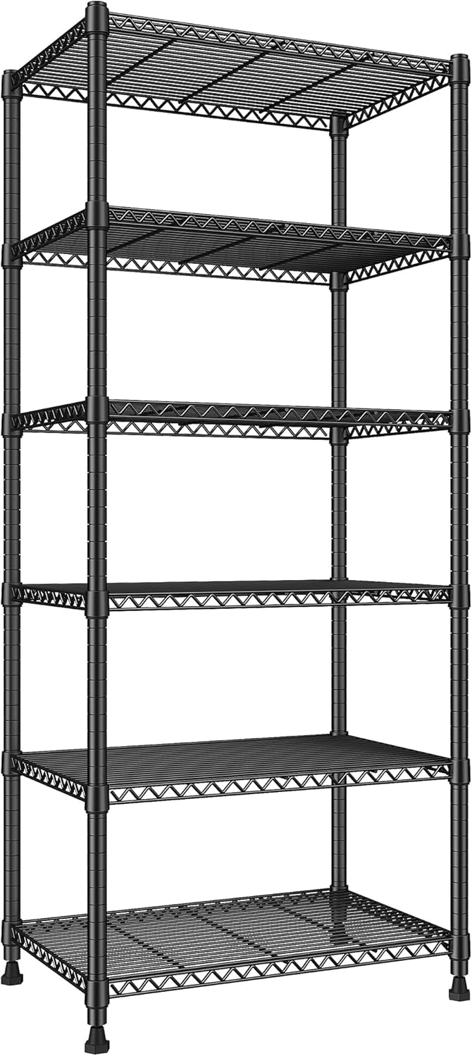 REIBII 72’’H Wire Shelving, 6 Tier Garage Shelving Units and Storage Shelves Hea...