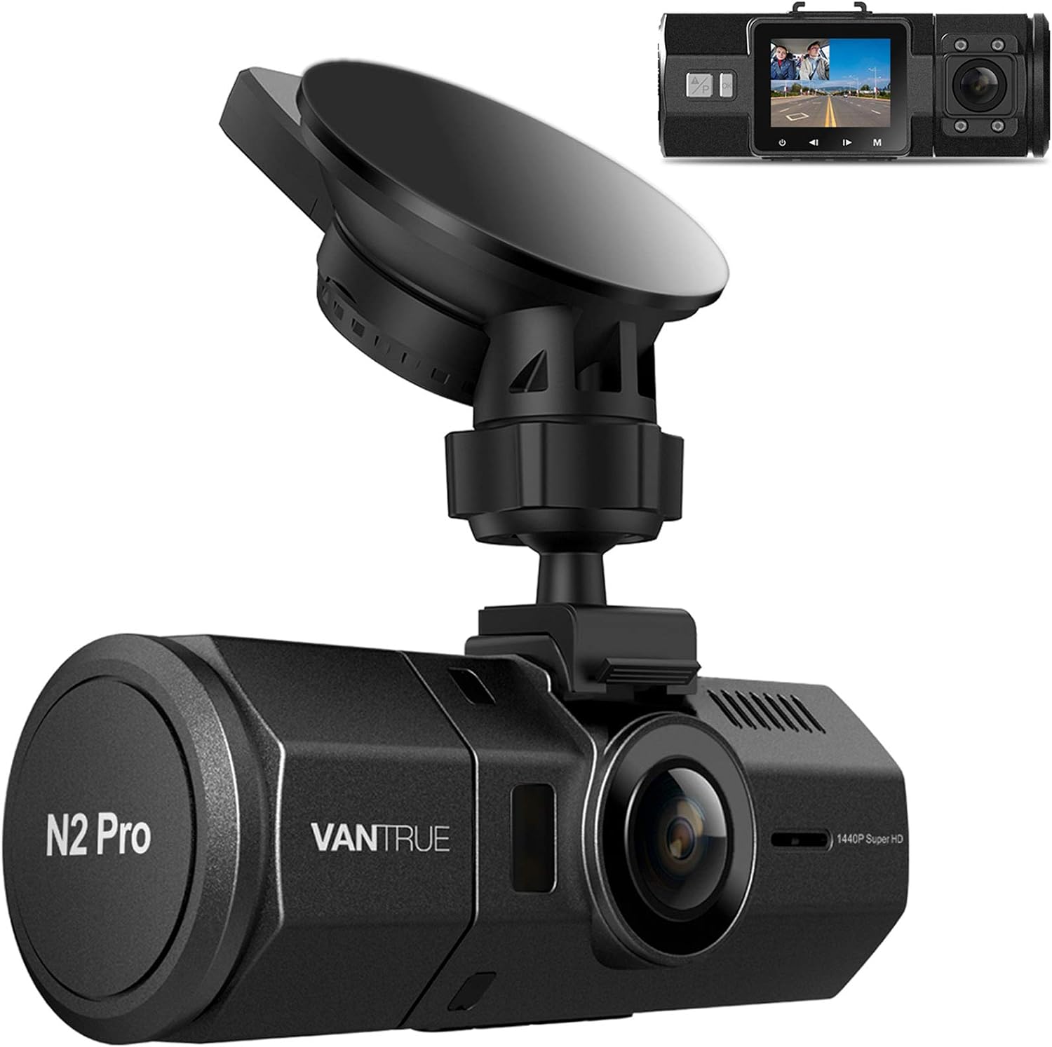 Vantrue N2 Pro Uber Dual Dash Cam Infrared Night Vision, Dual Channel 1080P Fron...