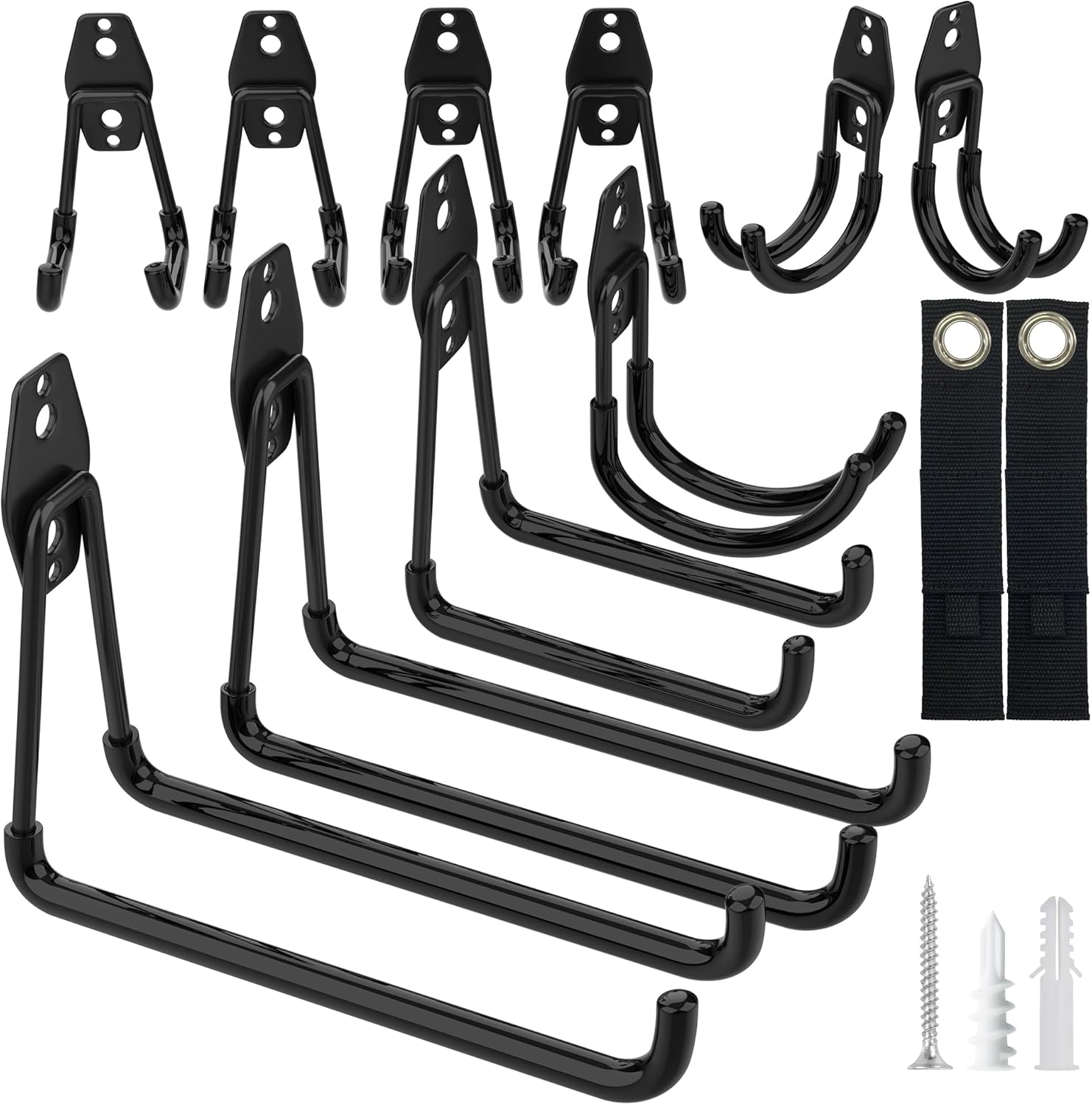 Kitmiido Garage Hooks Heavy Duty 12 Pack, Steel Garage Storage Hooks Utility Wal...