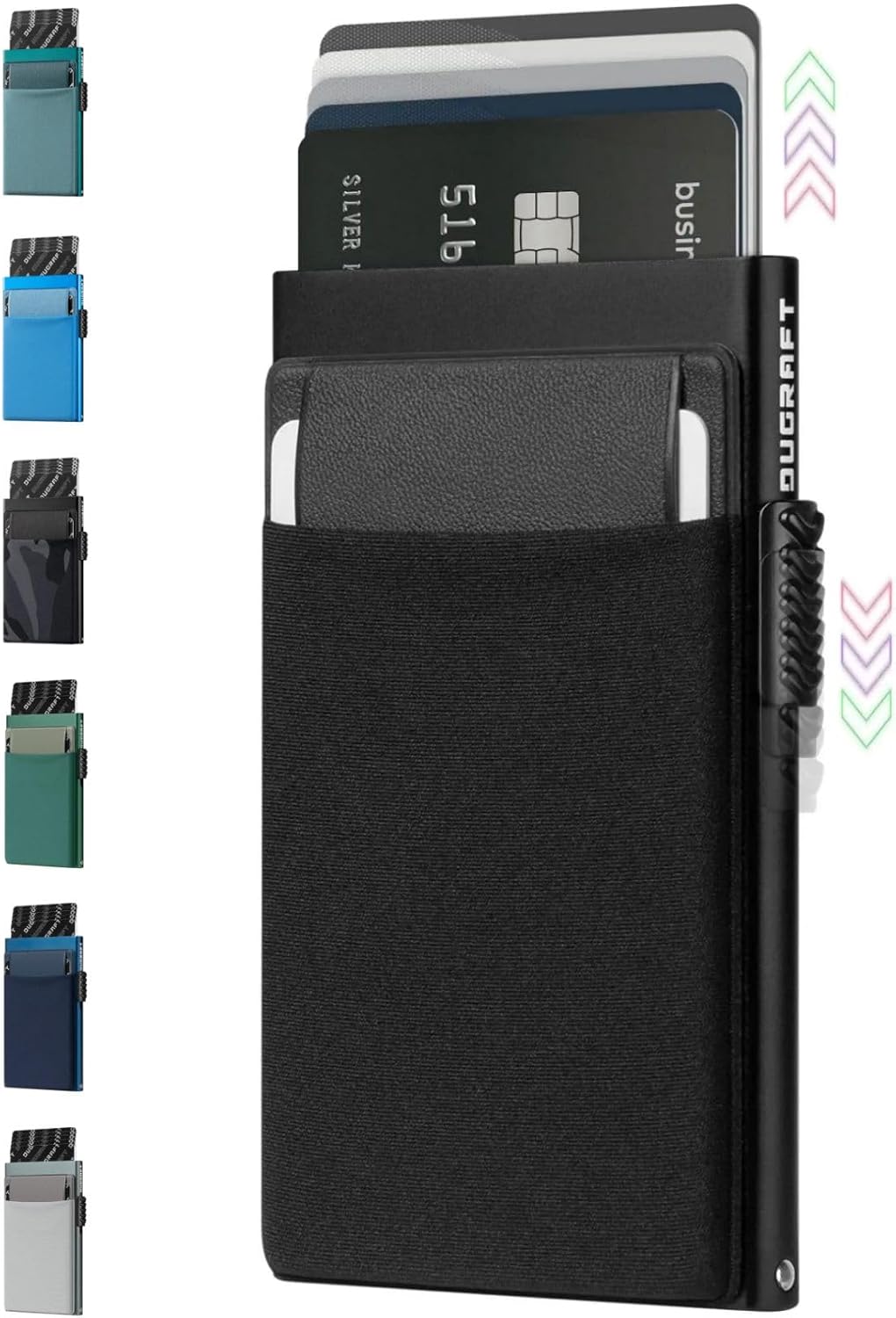 DUGRAFT Credit Card Holder Wallet with Money Pocket, Mens Minimalist Slim Alumin...