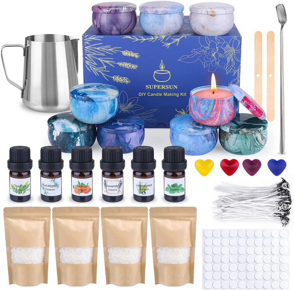 Candle Making Kit, Wax Melt Making Kit, Make Your Own Scented Candles, 480g Bees...
