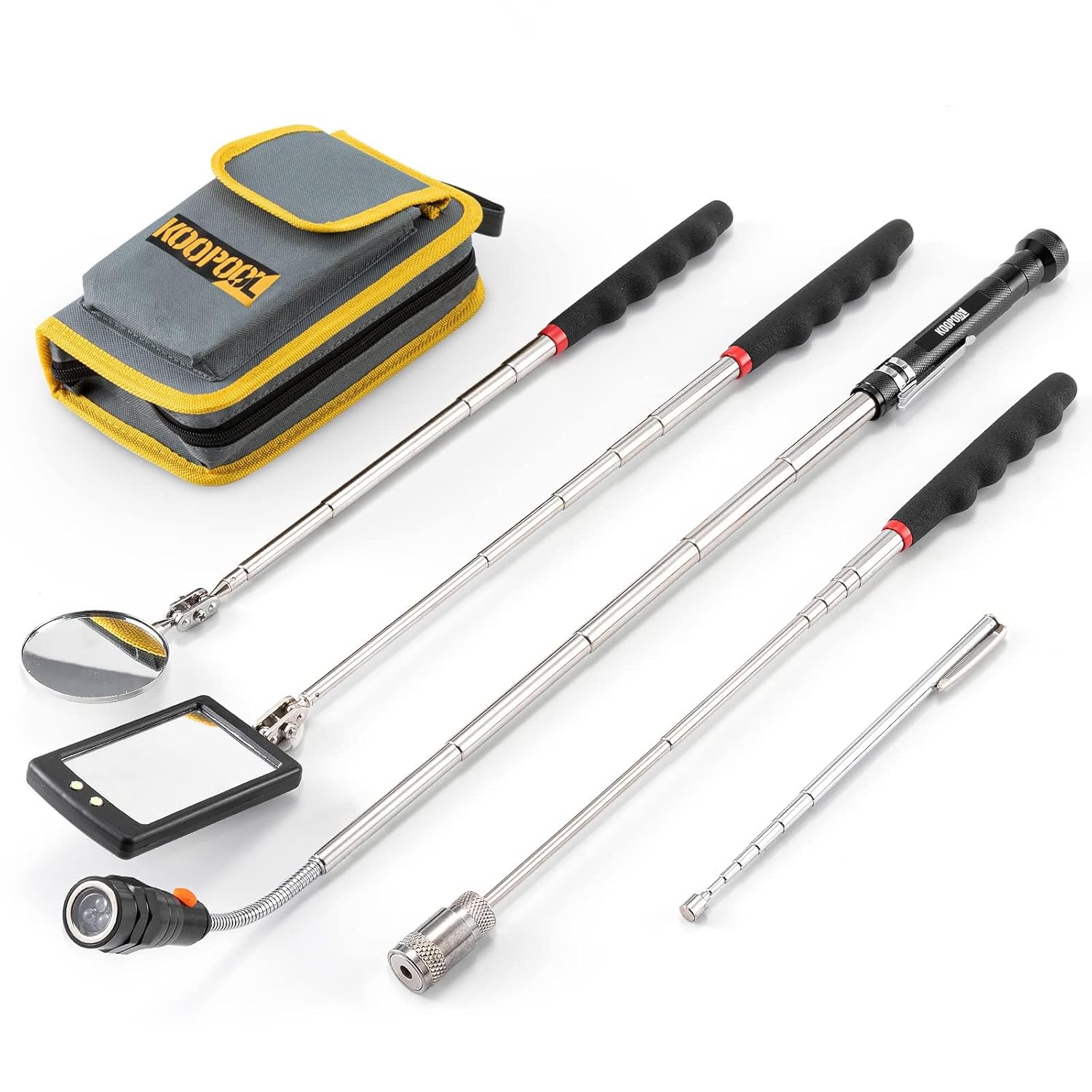 Telescoping Magnetic Pickup Tool Set-Extendable Magnet Flashlight with Inspectio...