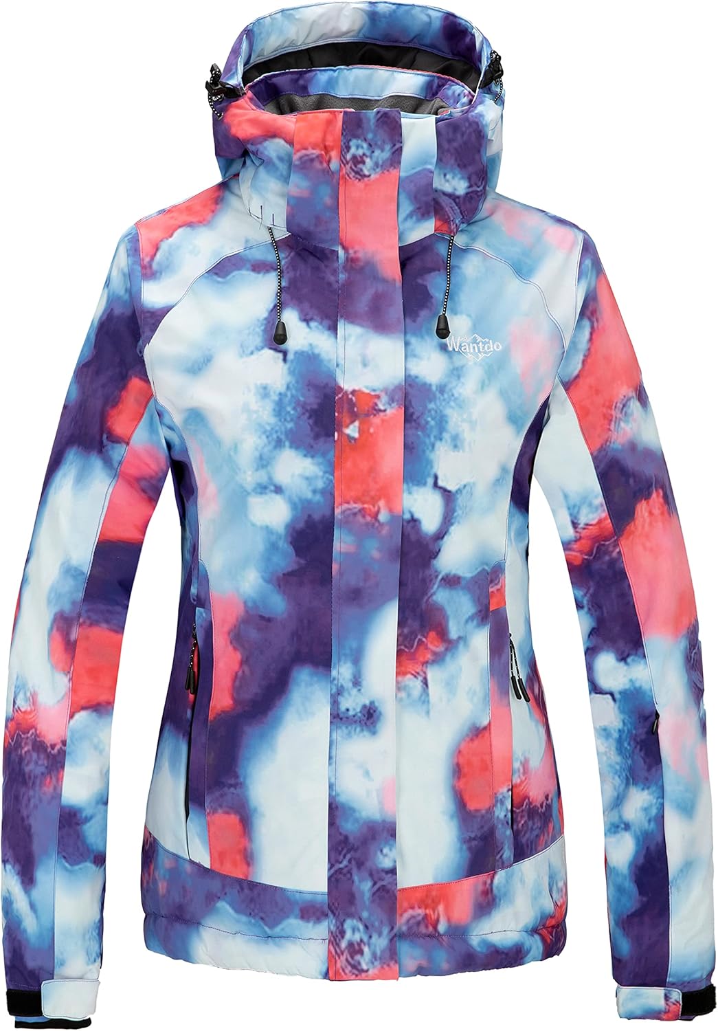 Wantdo Women's Waterproof Ski Jacket Colorful Printed Fully Taped Seams Rain Coa...