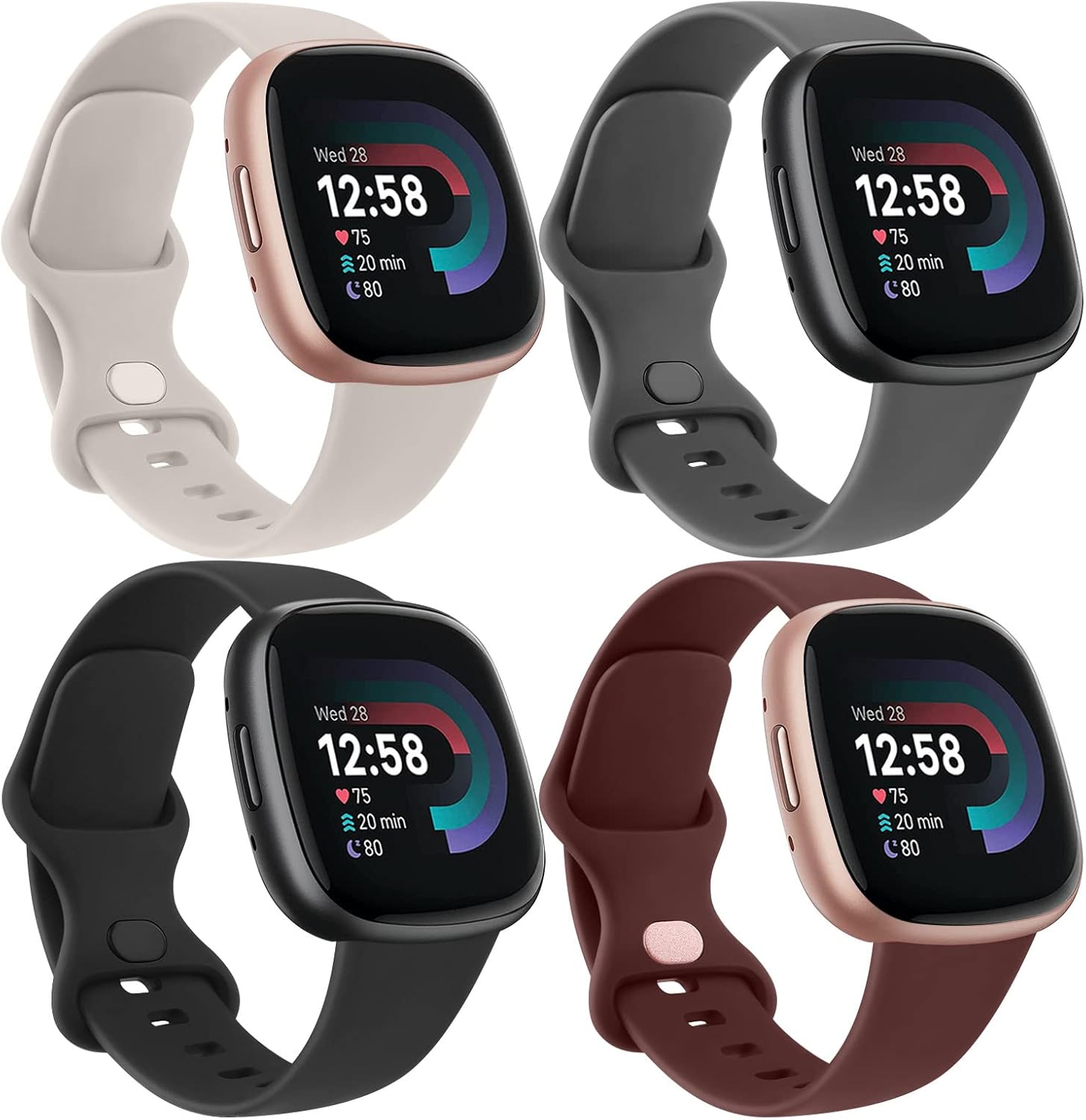 AK 4 Pack Straps Compatible with Fitbit Versa 3 Straps/Fitbit Versa 4 Strap/Fitb...