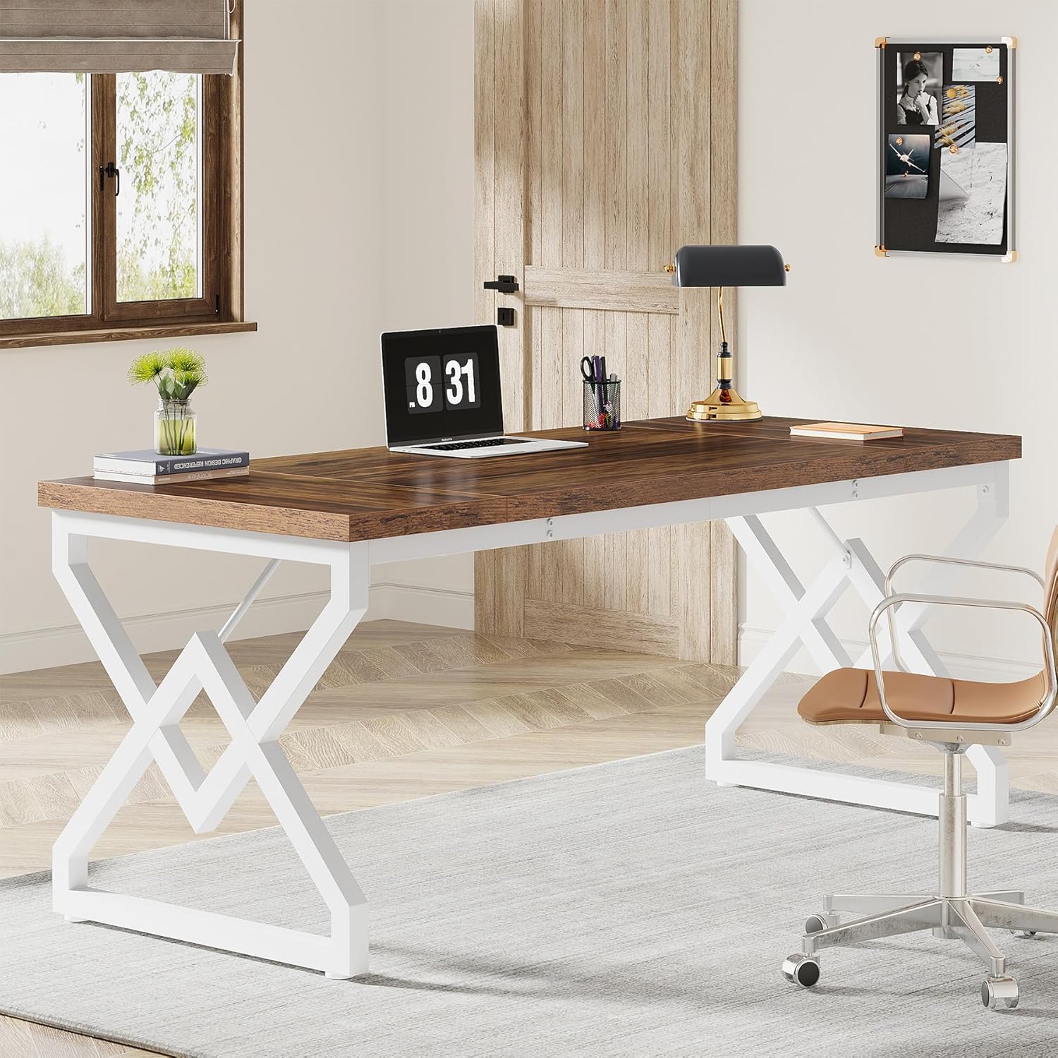 Tribesigns 63 Inch Executive Desk, Large Office Computer Desk with Extra Thick W...