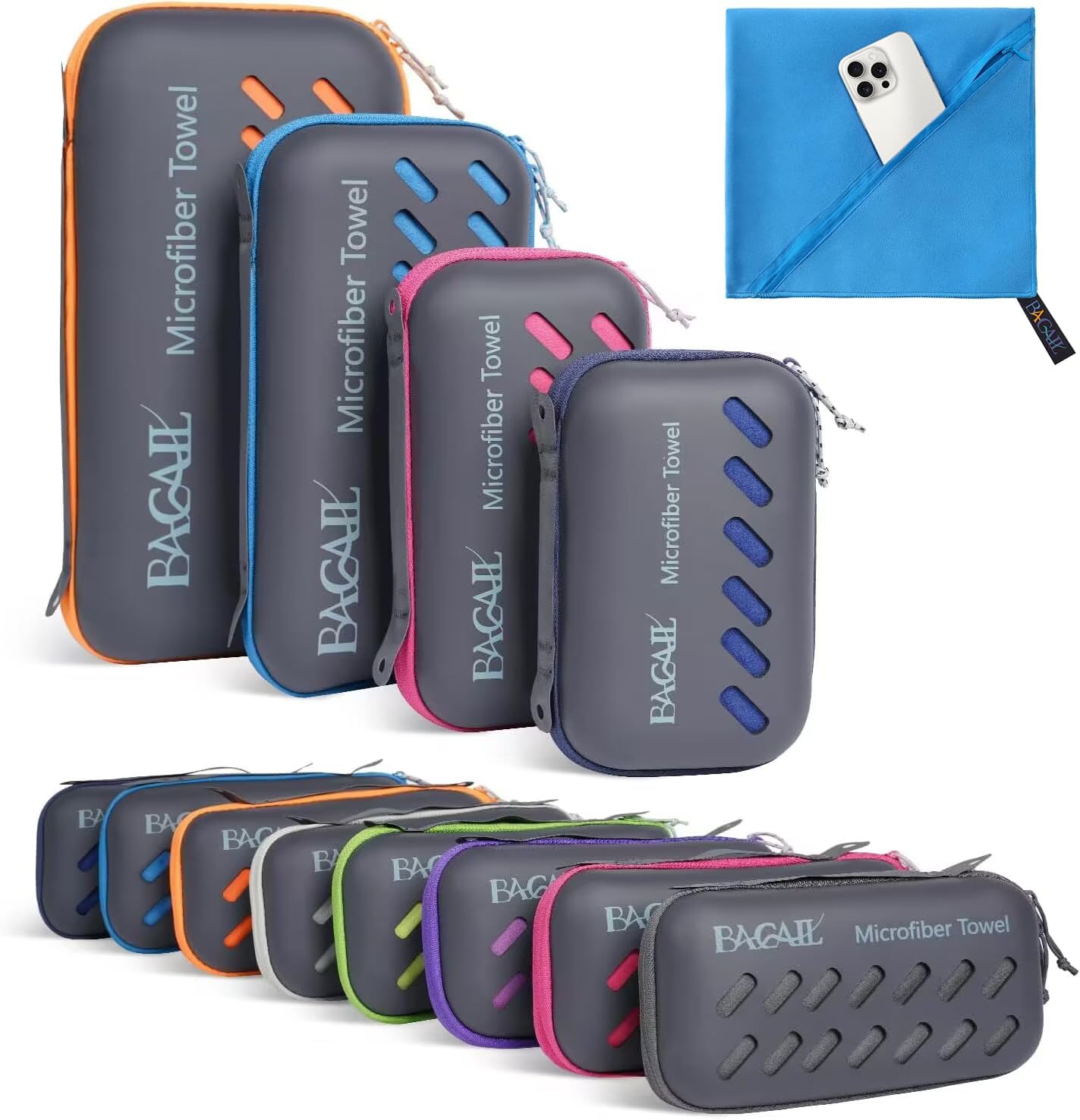 BAGAIL Microfibre Travel Towel, Perfect Camping Towel, Swimming Towel and Beach...
