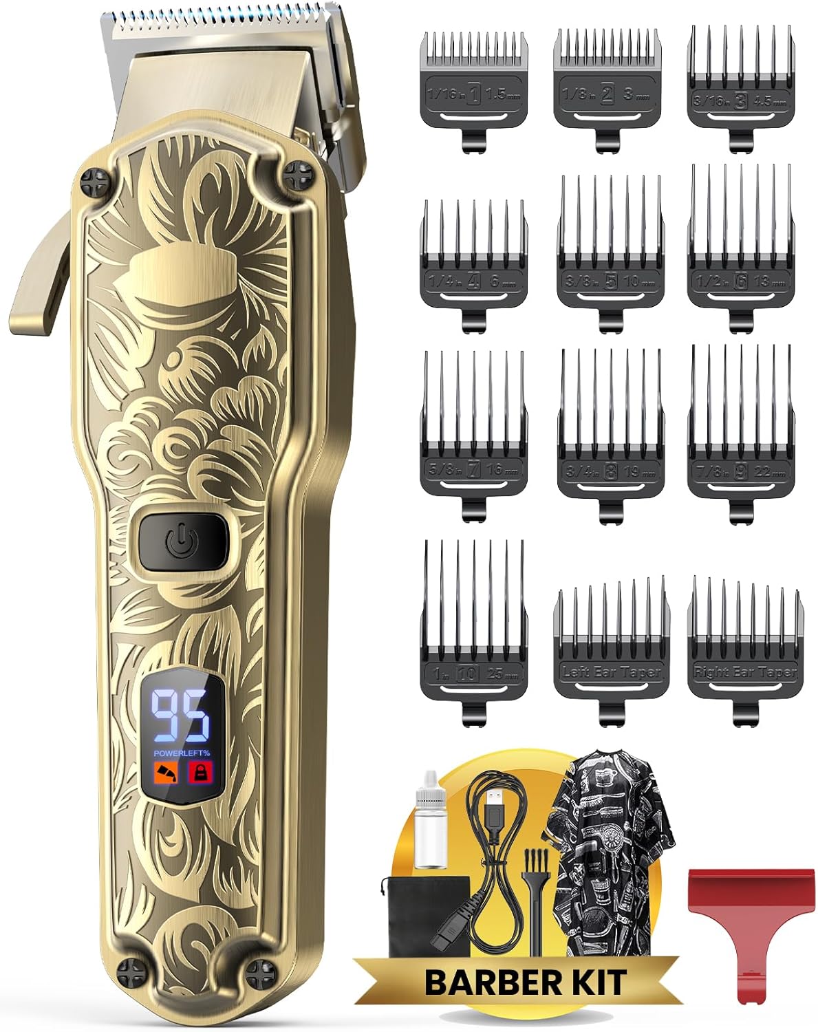 Hair Clippers for Men, Cordless Professional Hair Trimmer, IPX7 Waterproof Barbe...